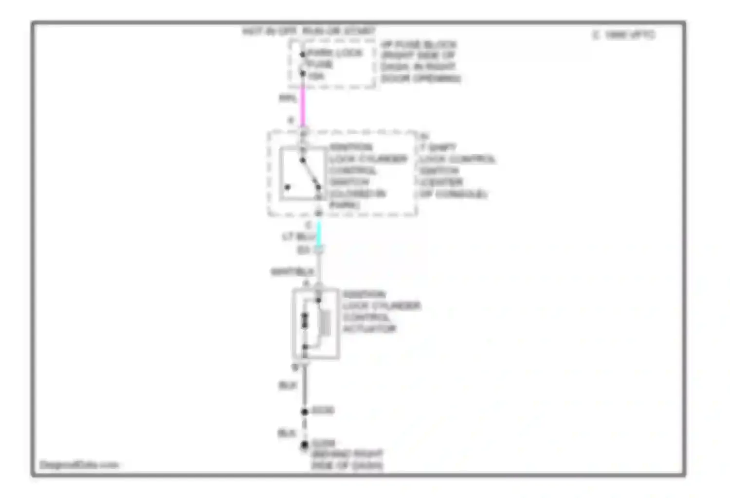 Century Buick VI (1997-2005): Ignition lock solenoid circuit