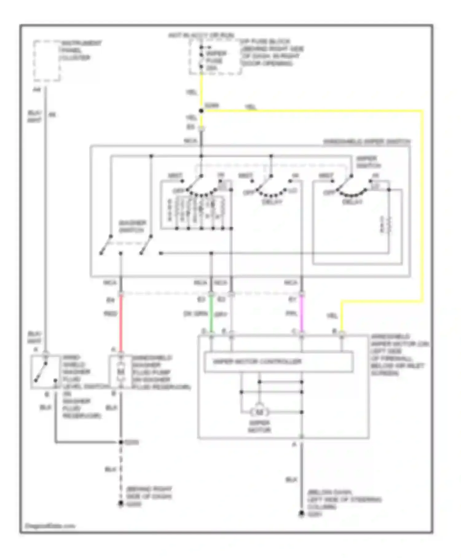 Century Buick VI (1997-2005): Wiper/washer circuit