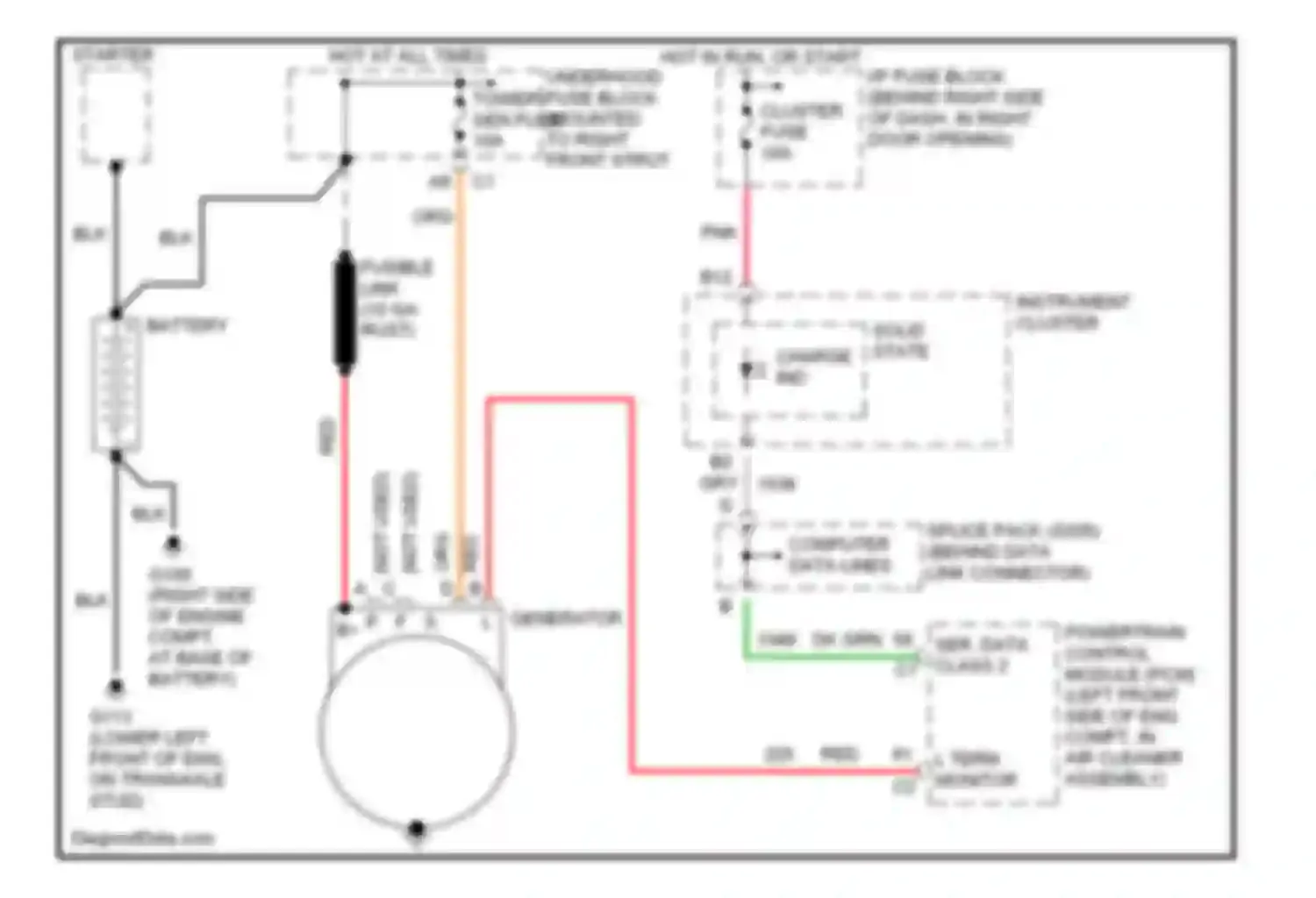 Wiring diagram charge ind for Buick Century VI (1997-2005) (1 of 2)
