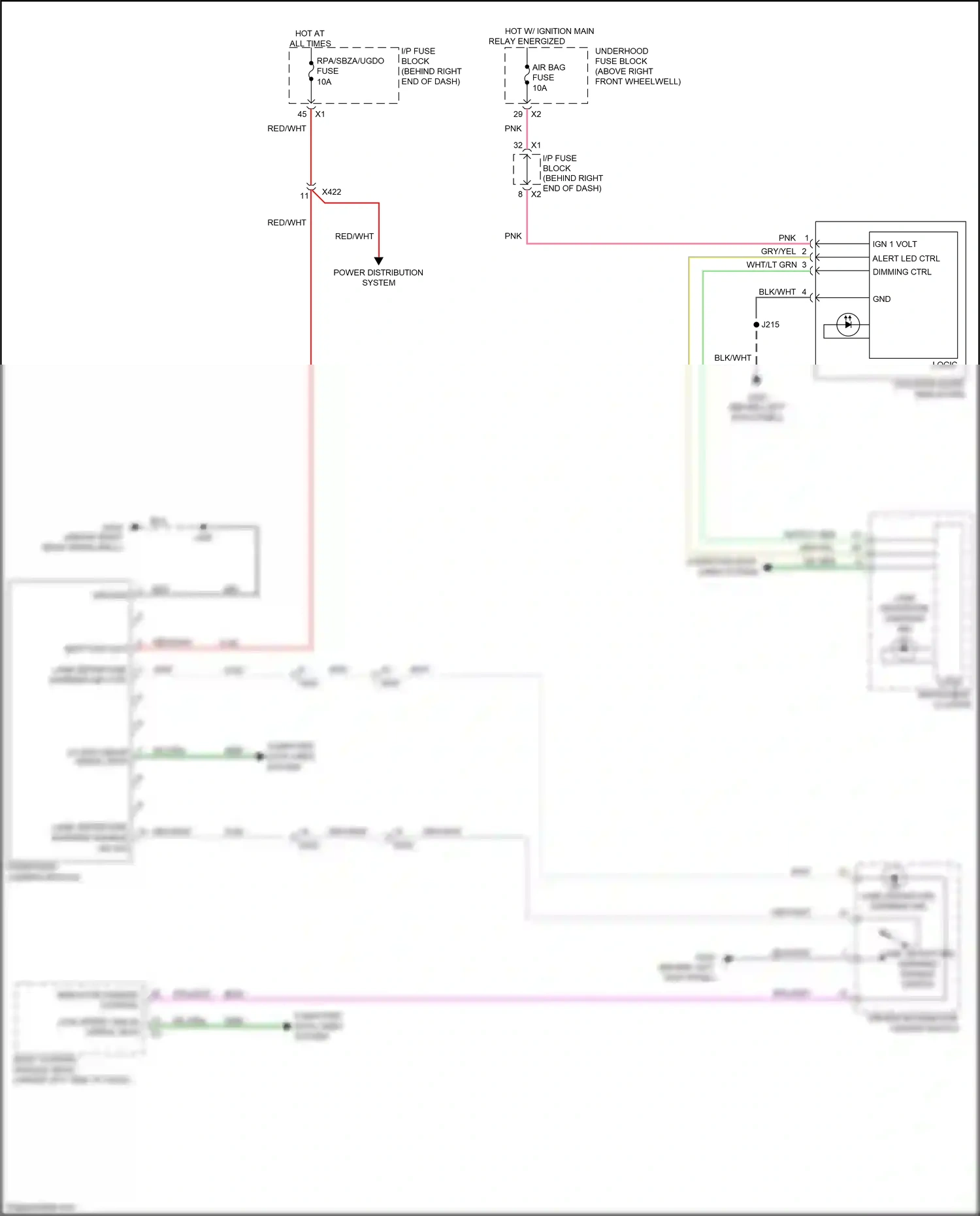 Buick Enclave I facelift (2013-2017) (behind left kick panel) wiring diagram  (23 of 27)