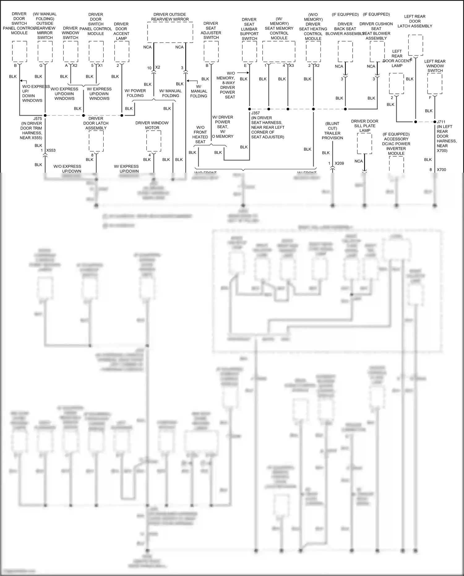 Buick Enclave I facelift (2013-2017) driver window switch wiring diagram  (1 of 5)