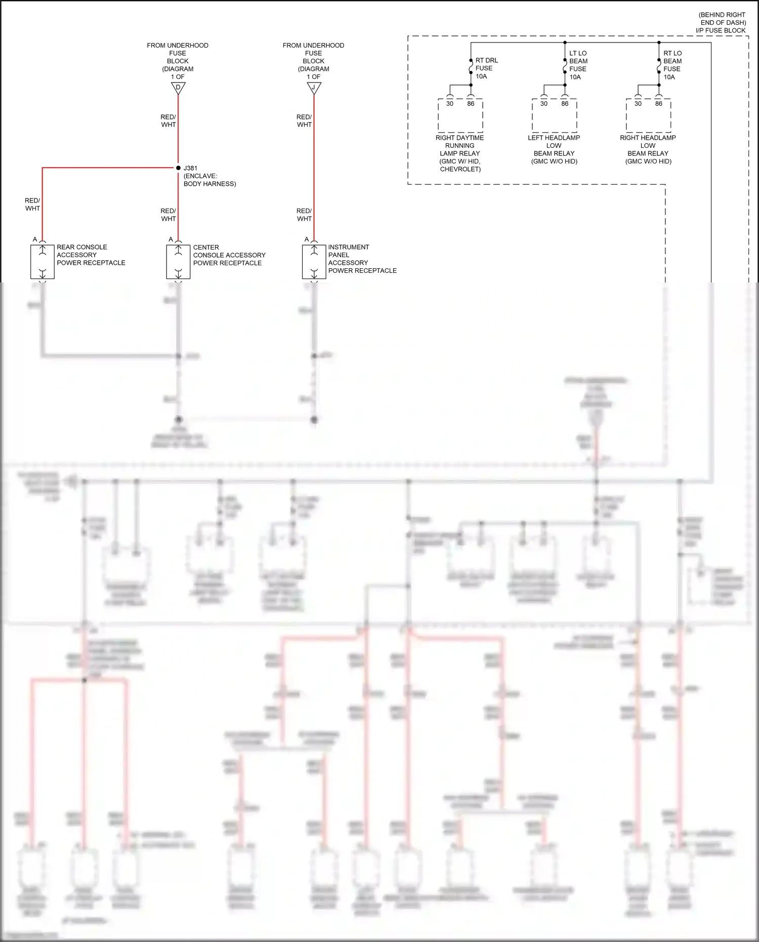 Buick Enclave I facelift (2013-2017) driver window switch wiring diagram  (3 of 5)