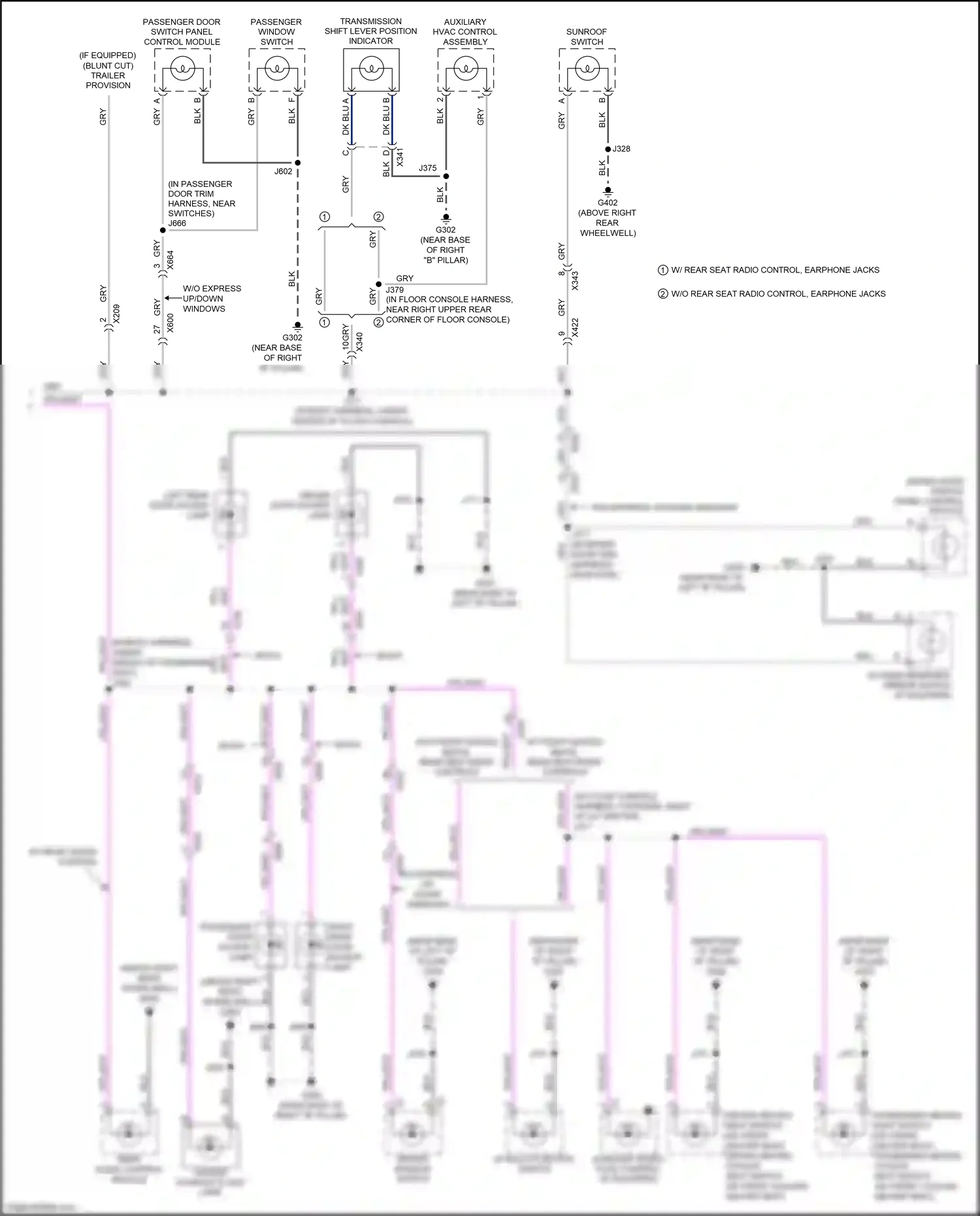 Buick Enclave I facelift (2013-2017) driver window switch wiring diagram  (2 of 5)