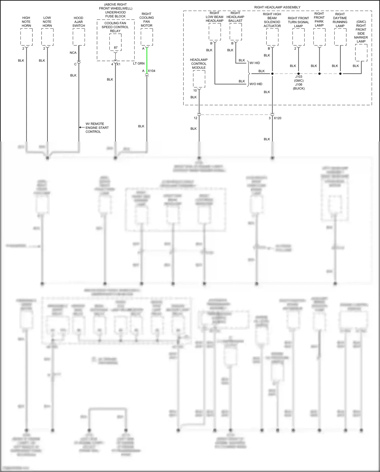 Buick Enclave I facelift (2013-2017) headlamp control module wiring diagram  (3 of 3)