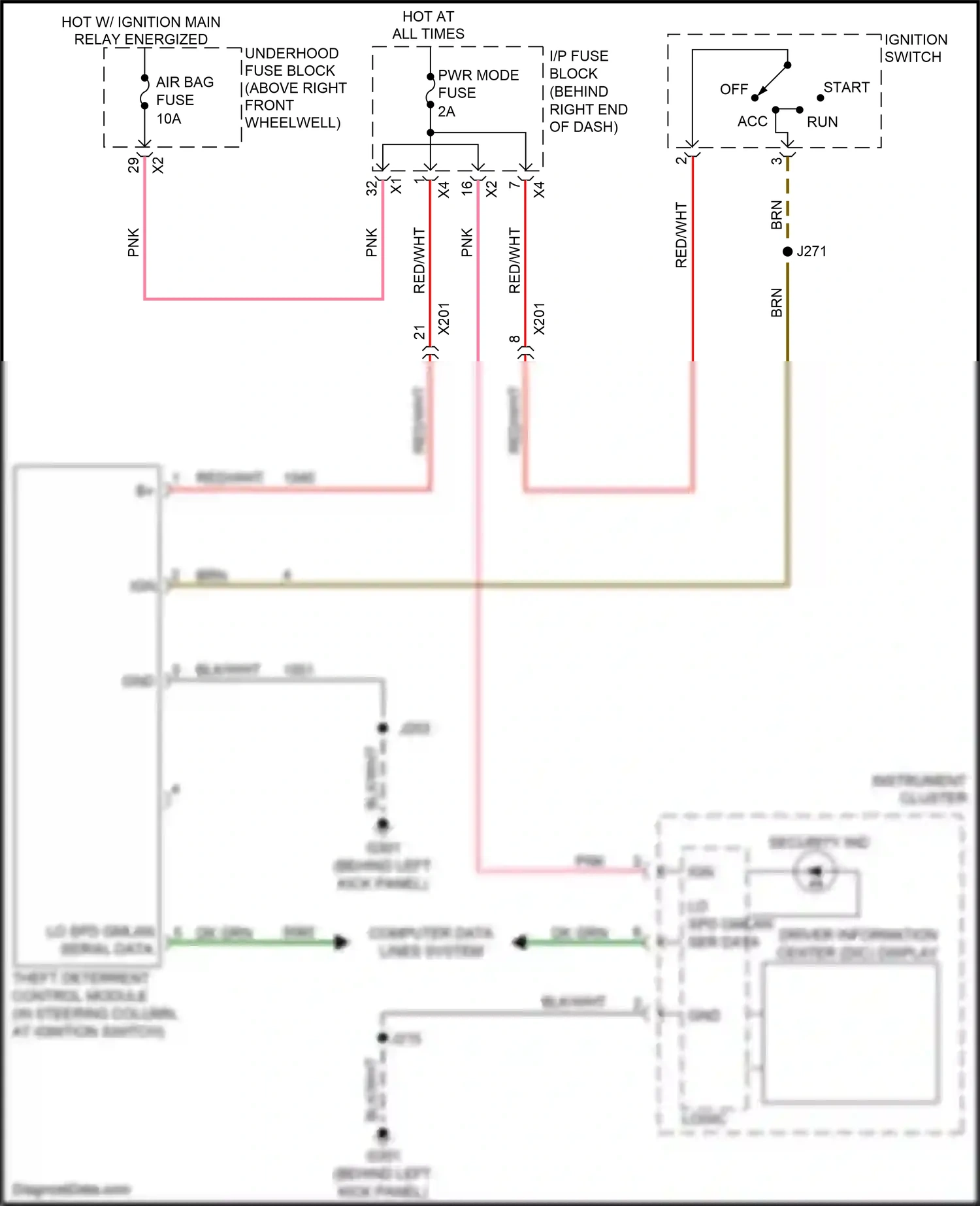 Buick Enclave I facelift (2013-2017) ignition switch wiring diagram  (3 of 5)