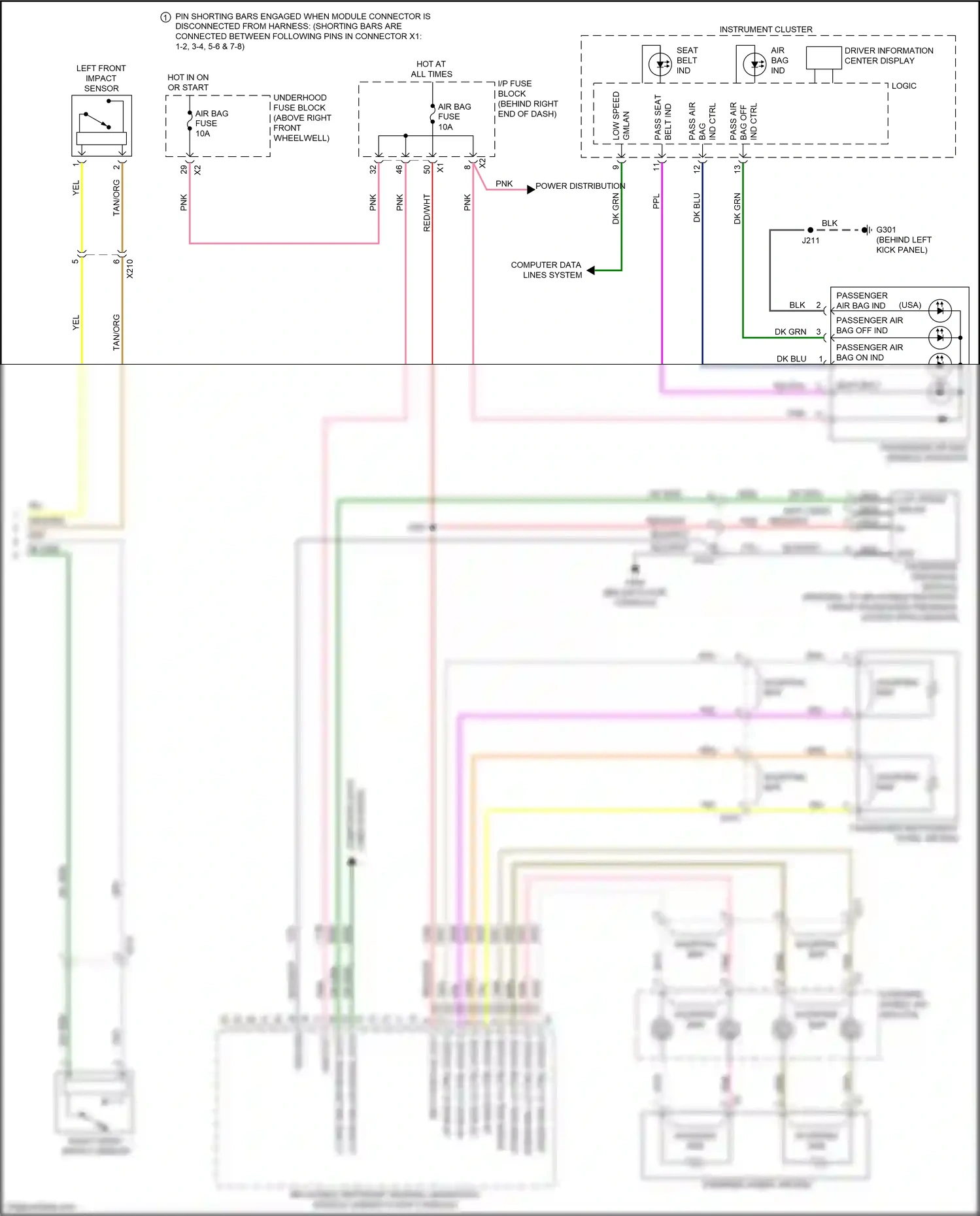 Buick Enclave I facelift (2013-2017) left front impact sensor wiring diagram  (1 of 1)