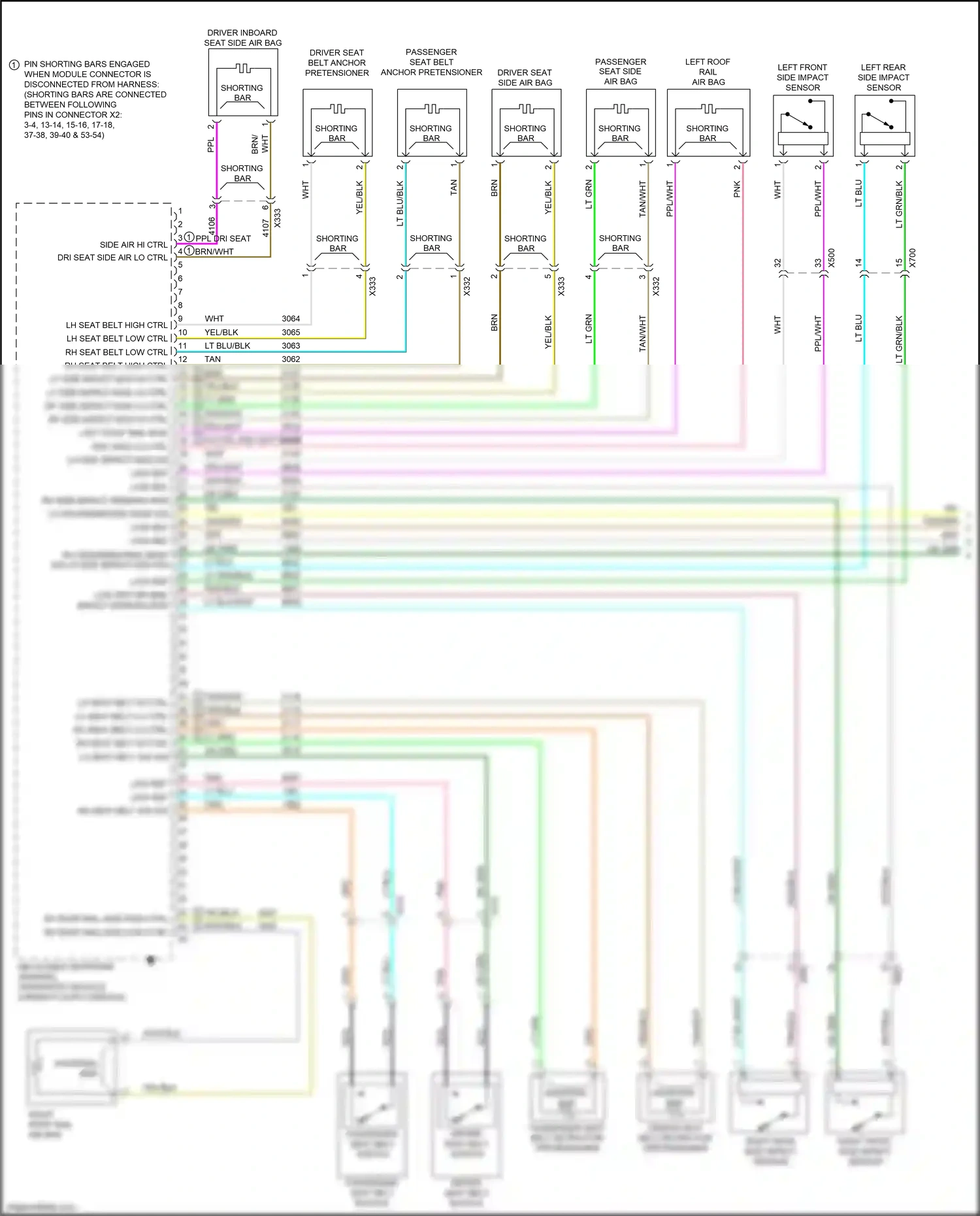 Buick Enclave I facelift (2013-2017) left front side impact sensor wiring diagram  (1 of 1)