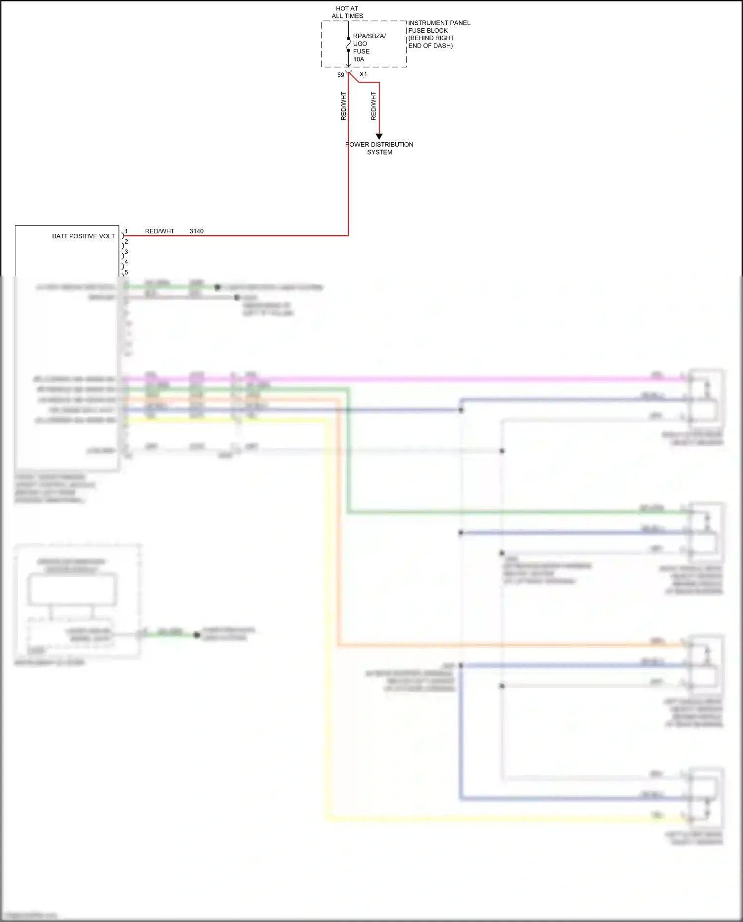 Buick Enclave I facelift (2013-2017) left outer rear object sensor wiring diagram  (1 of 1)