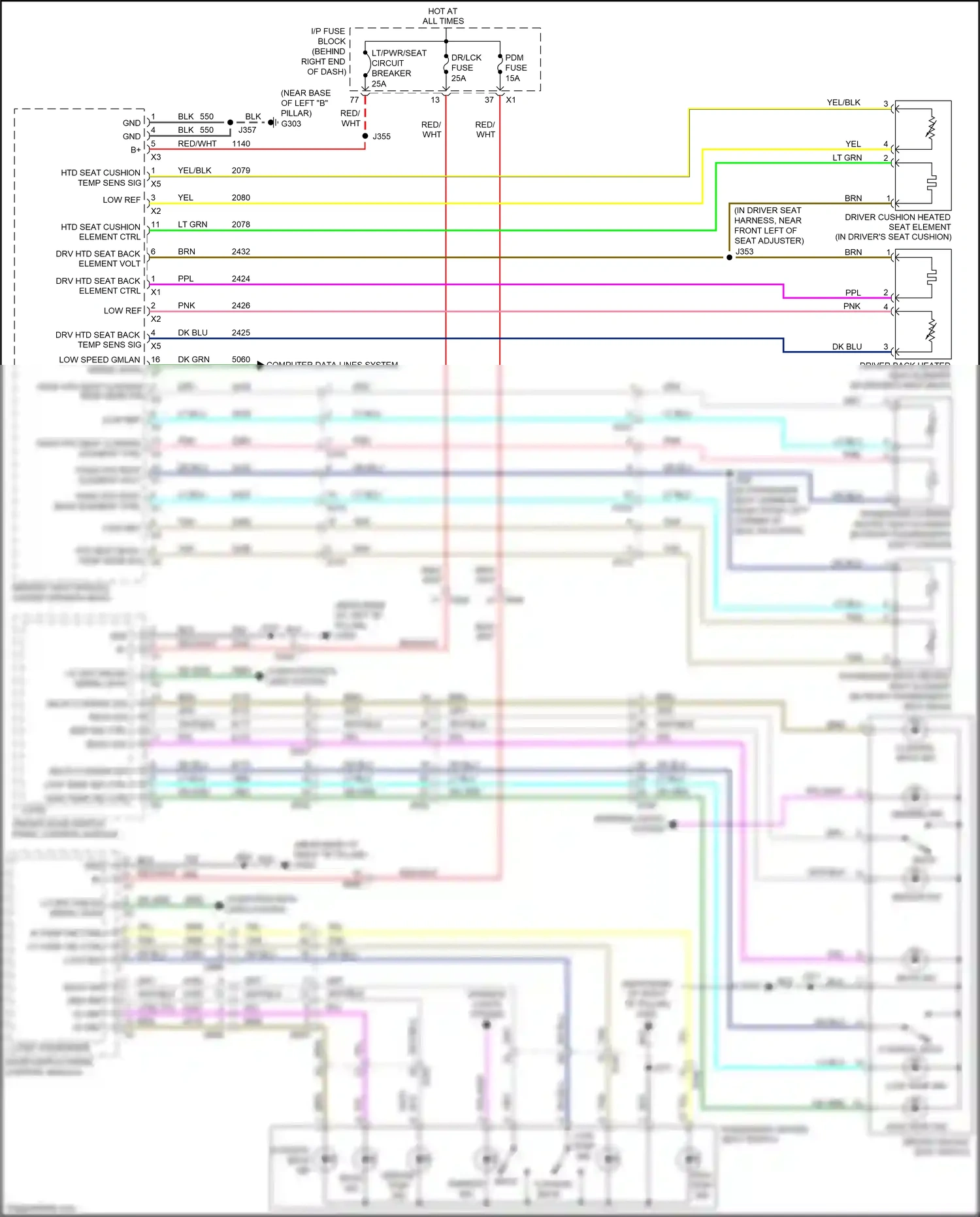 Buick Enclave I facelift (2013-2017) logic passenger door switch panel control module wiring diagram  (2 of 2)
