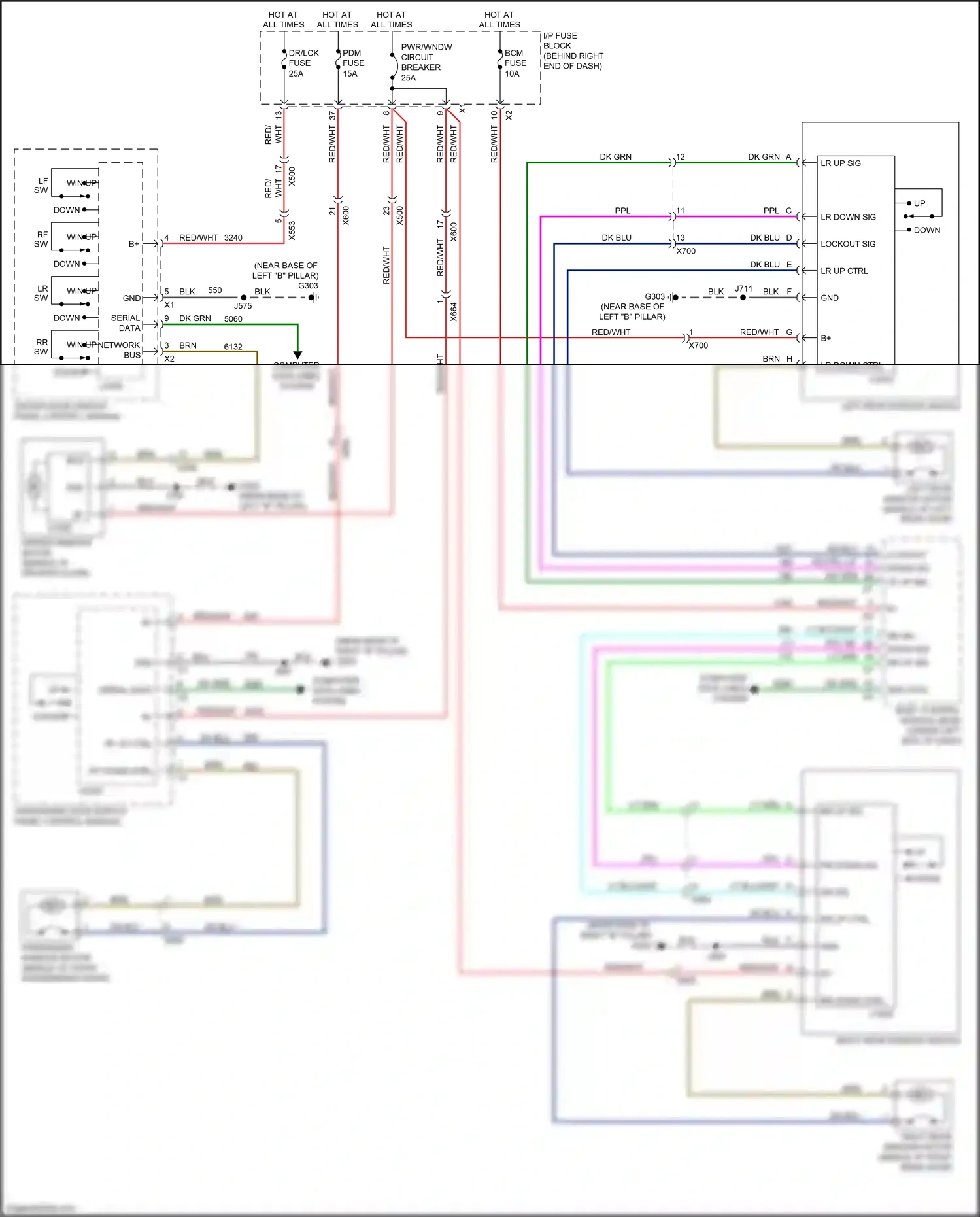 Buick Enclave I facelift (2013-2017) passenger door switch panel control module wiring diagram  (14 of 14)