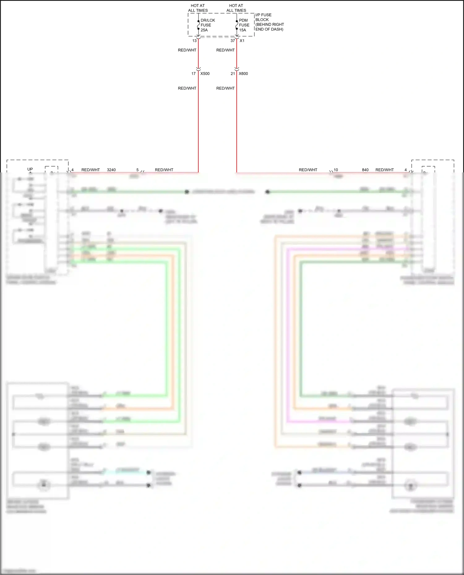 Buick Enclave I facelift (2013-2017) passenger door switch panel control module wiring diagram  (10 of 14)