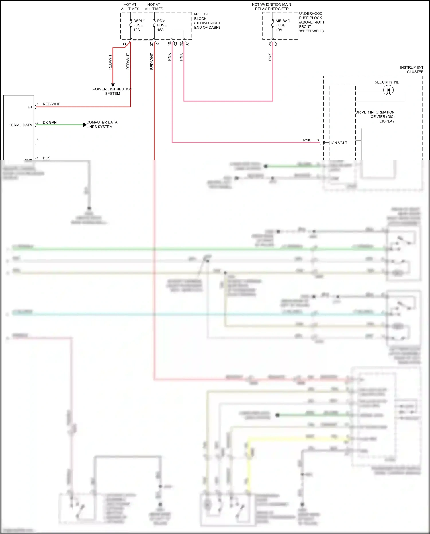 Buick Enclave I facelift (2013-2017) passenger door switch panel control module wiring diagram  (4 of 14)