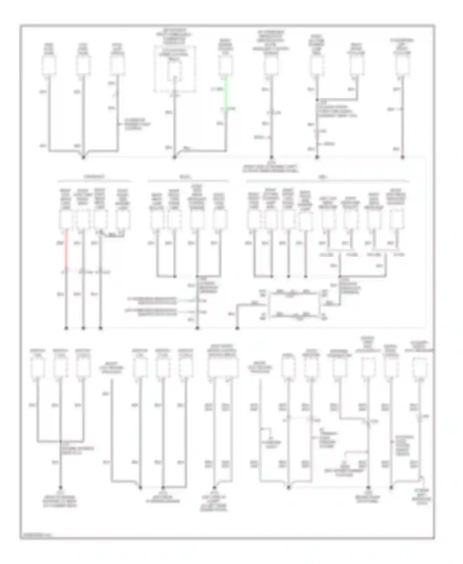 Enclave Buick I (2007-2013): Ground distribution circuit (2 of 5)
