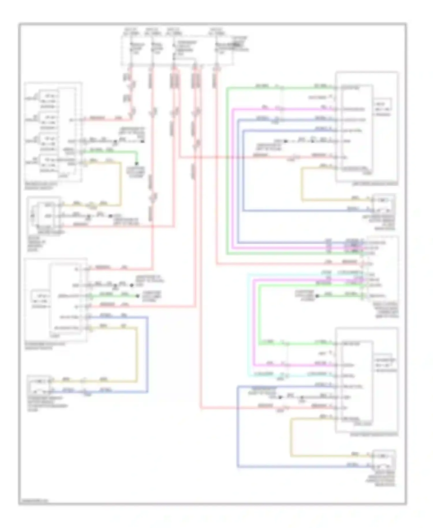 Enclave Buick I (2007-2013): Power windows circuit, with express up/down