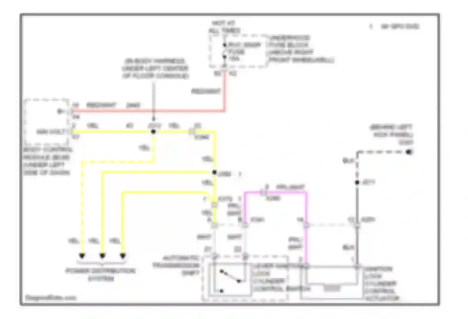 Enclave Buick I (2007-2013): Ignition lock solenoid circuit