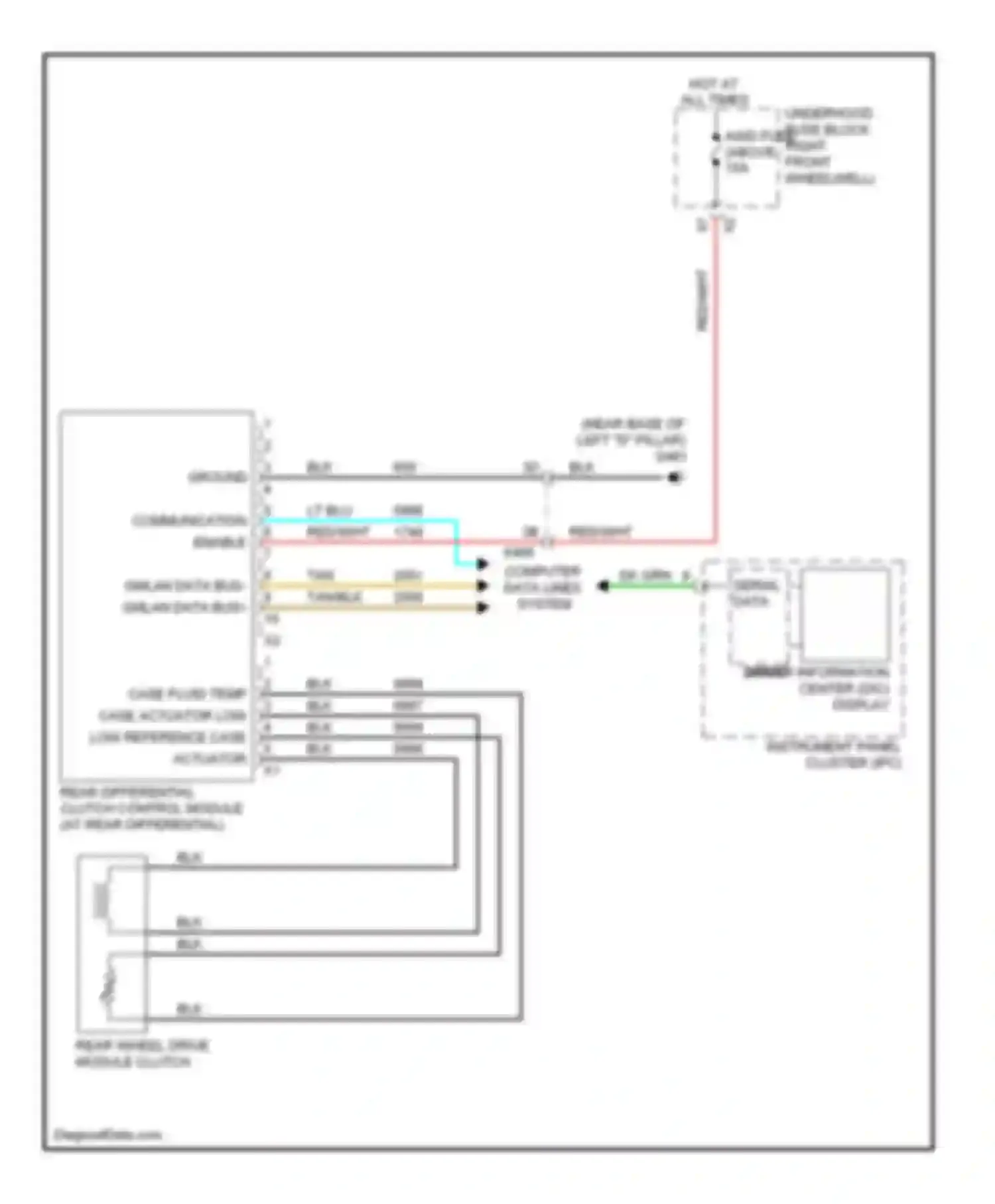 Enclave Buick I (2007-2013): Rear differential lock circuit