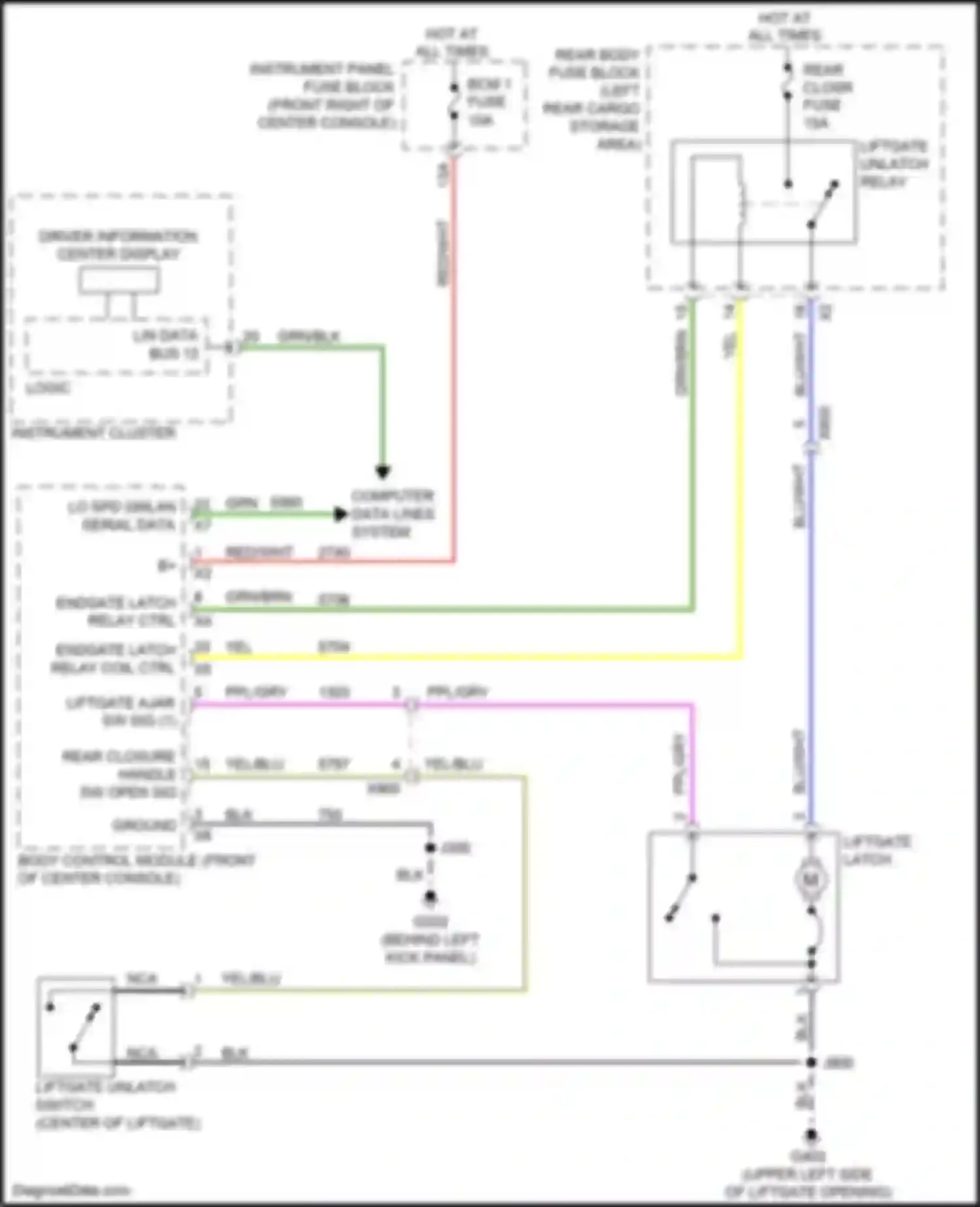 Wiring diagram instrument cluster for Buick Enclave II (2017-2021) (26 of 33)