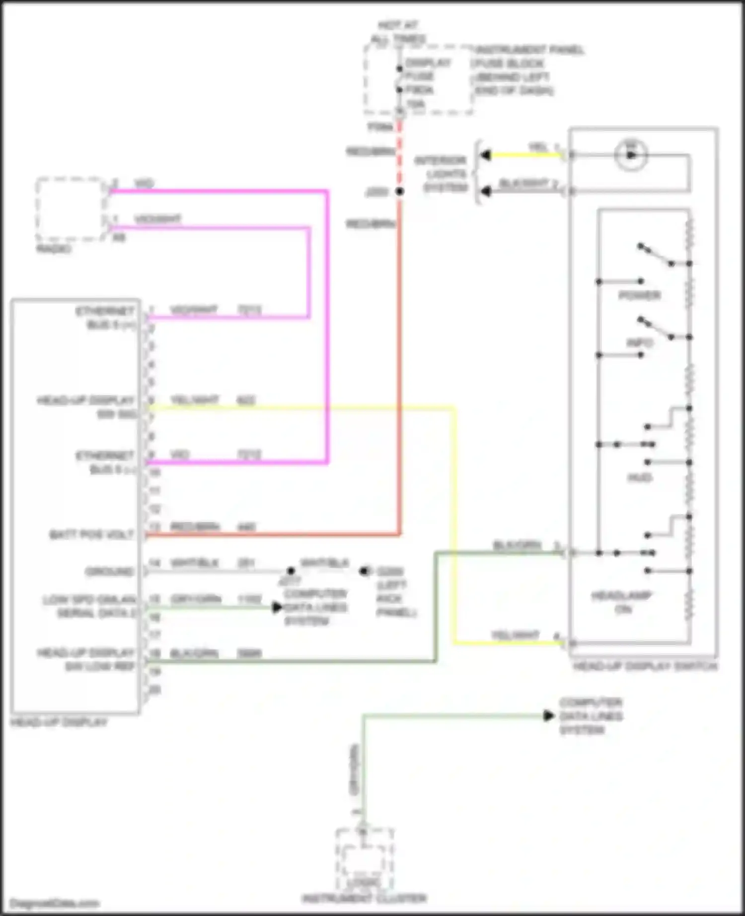Wiring diagram head-up display switch for Buick Encore GX I (2019-2024) (2 of 3)