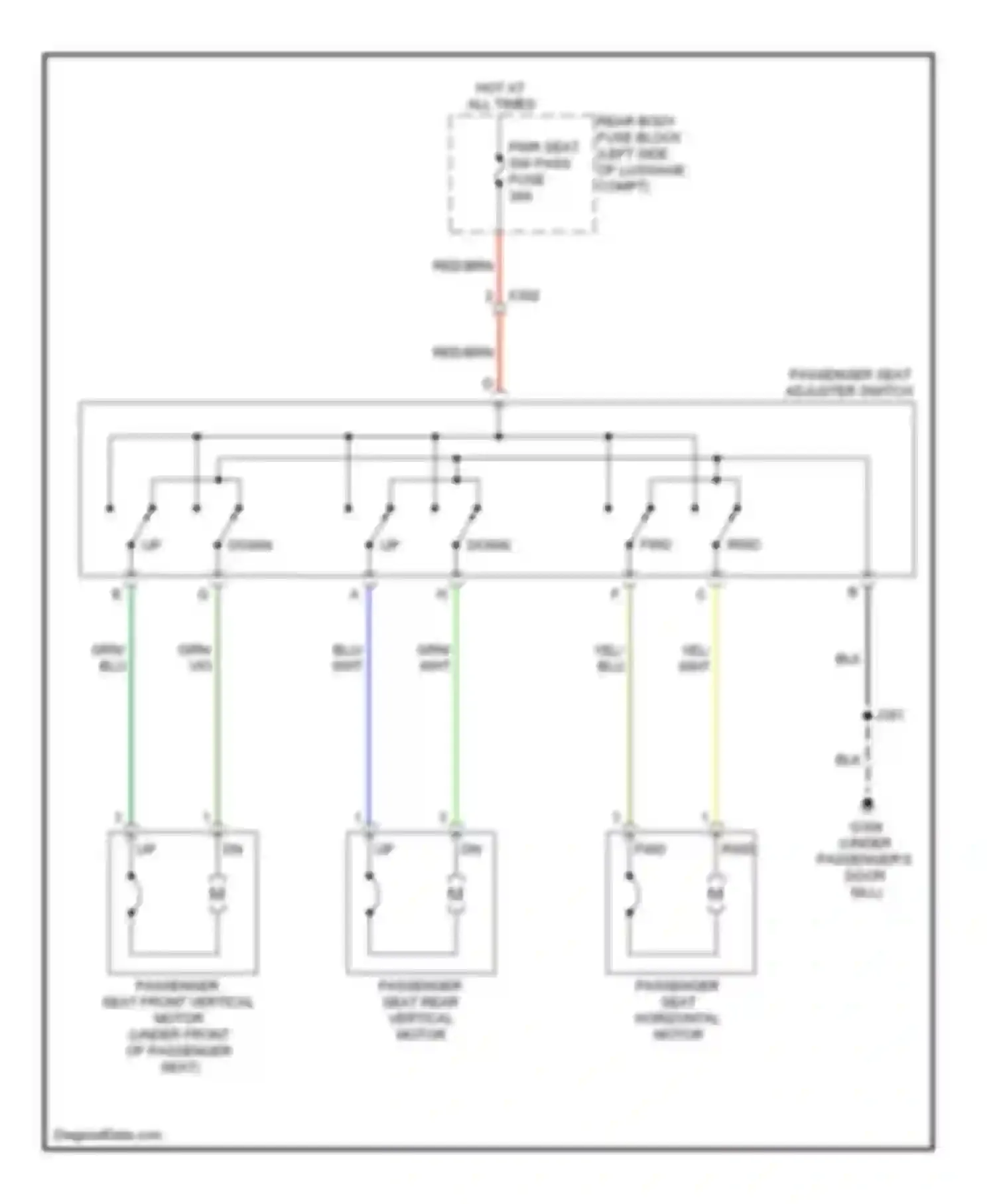 Encore Buick I (2012-2016): Passenger power seat circuit