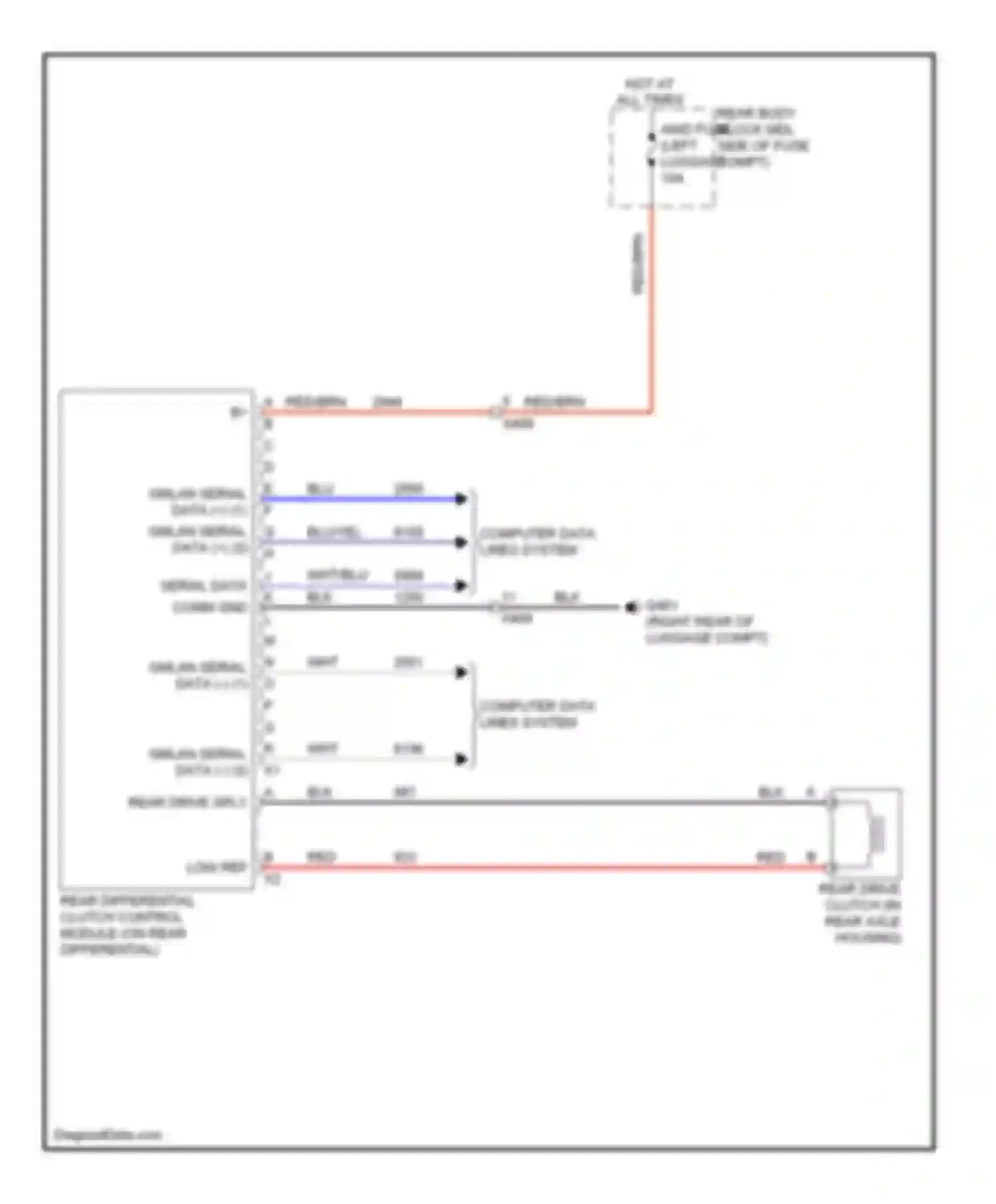 Encore Buick I (2012-2016): Rear differential lock circuit