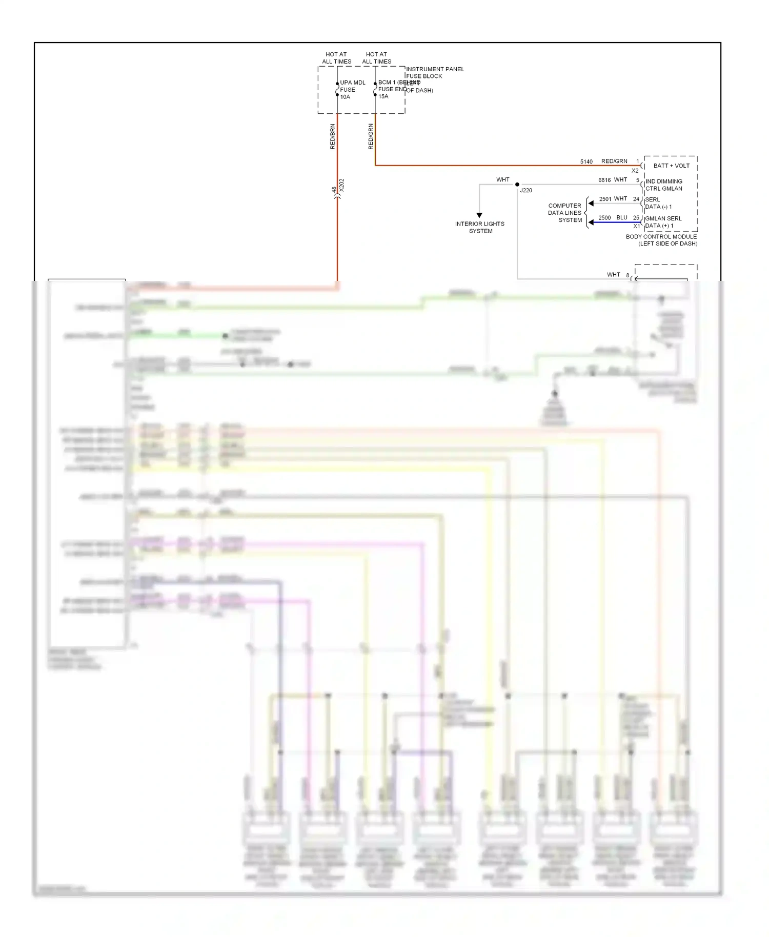 Buick Encore I (2012-2016) left outer front object sensor (behind left end of front fascia) wiring diagram  (1 of 1)