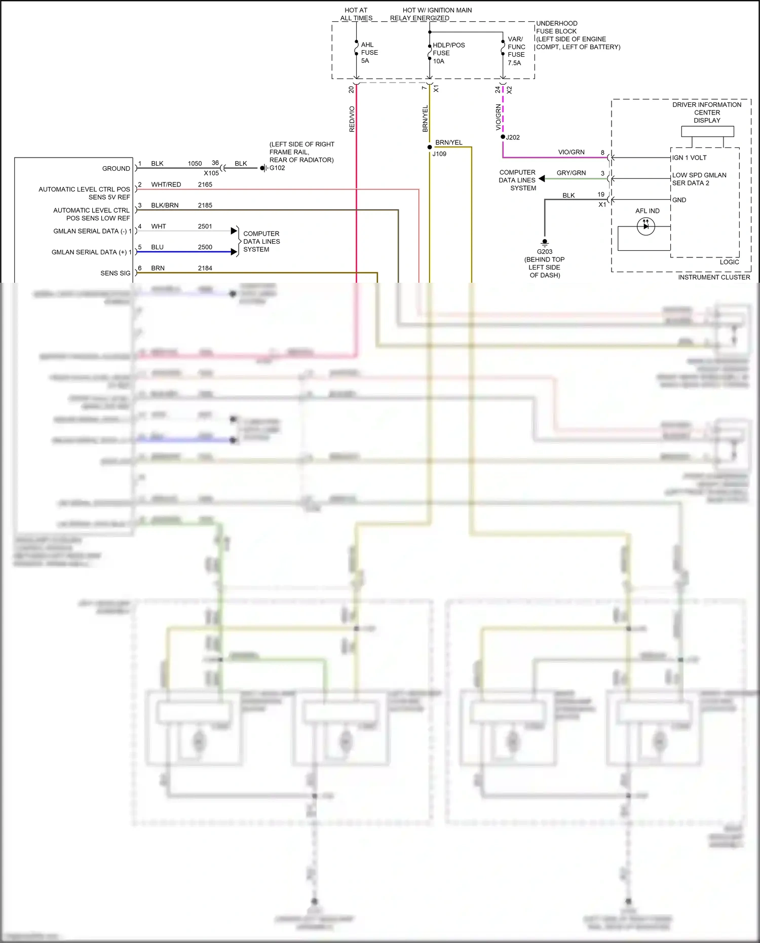 Buick Envision I (2016-2018) automatic level ctrl pos sens low ref wiring diagram  (1 of 1)