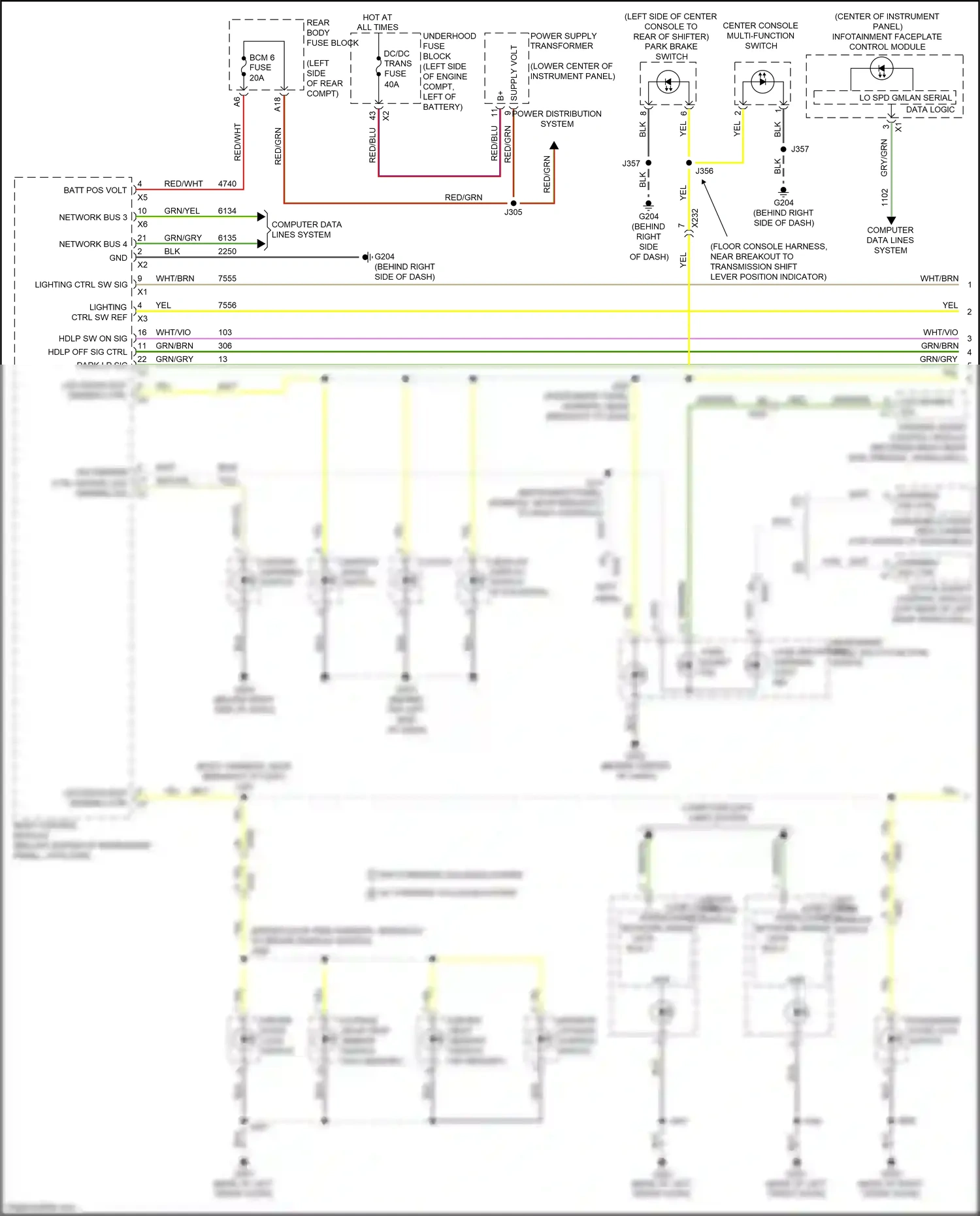 Buick Envision I (2016-2018) instrument panel multi- function switch wiring diagram  (3 of 6)
