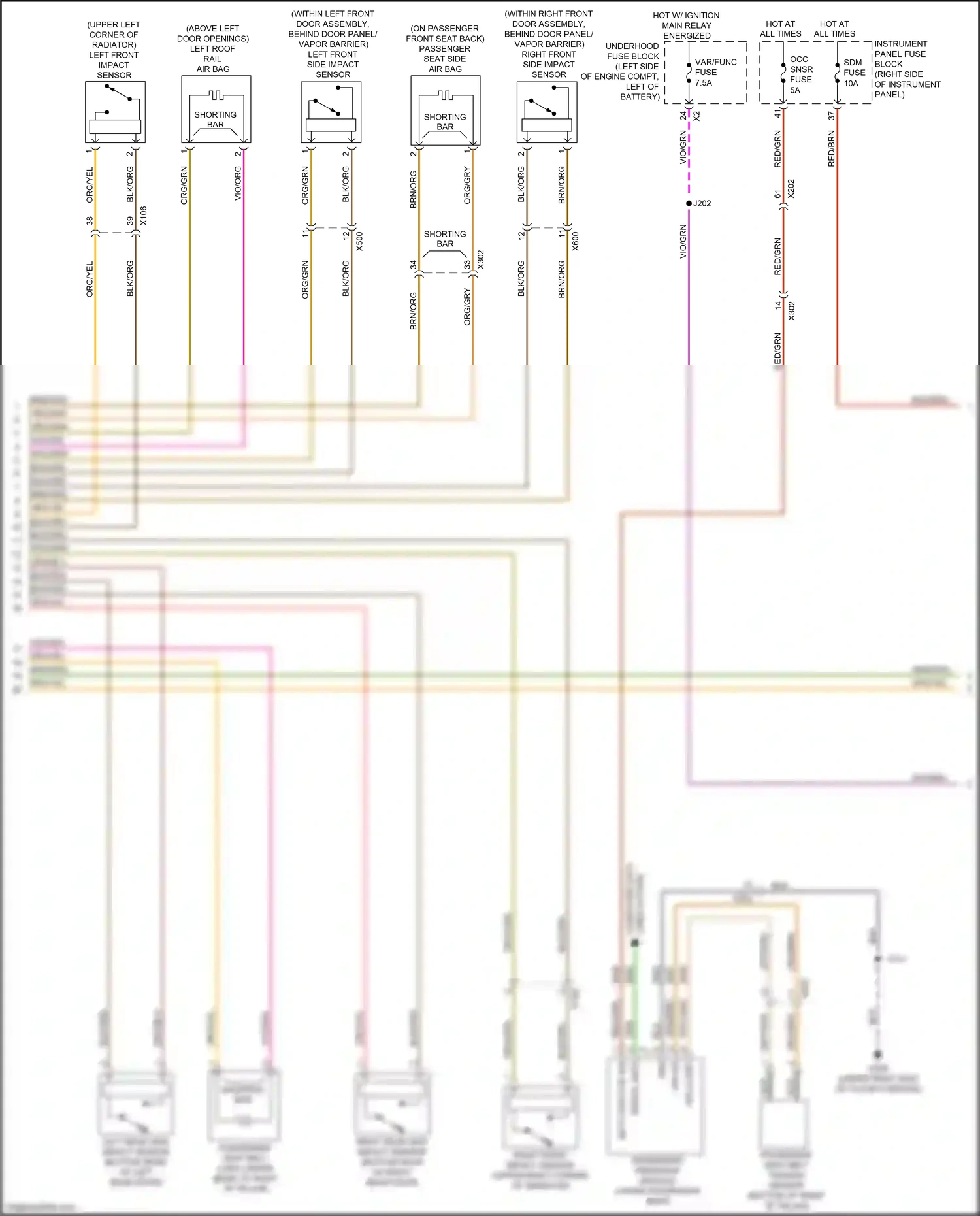 Buick Envision I (2016-2018) left front impact sensor wiring diagram  (1 of 1)