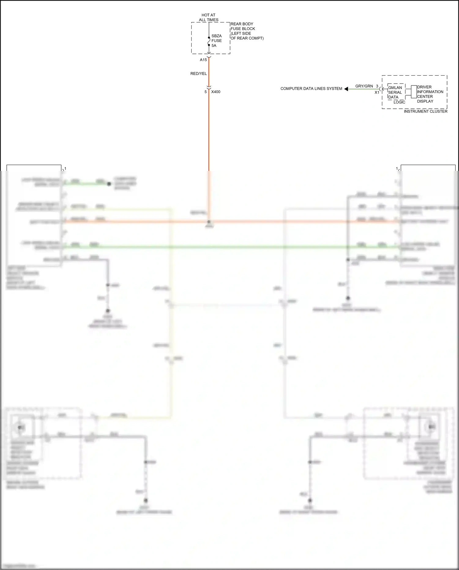 Buick Envision I (2016-2018) left side object sensor module wiring diagram  (1 of 4)