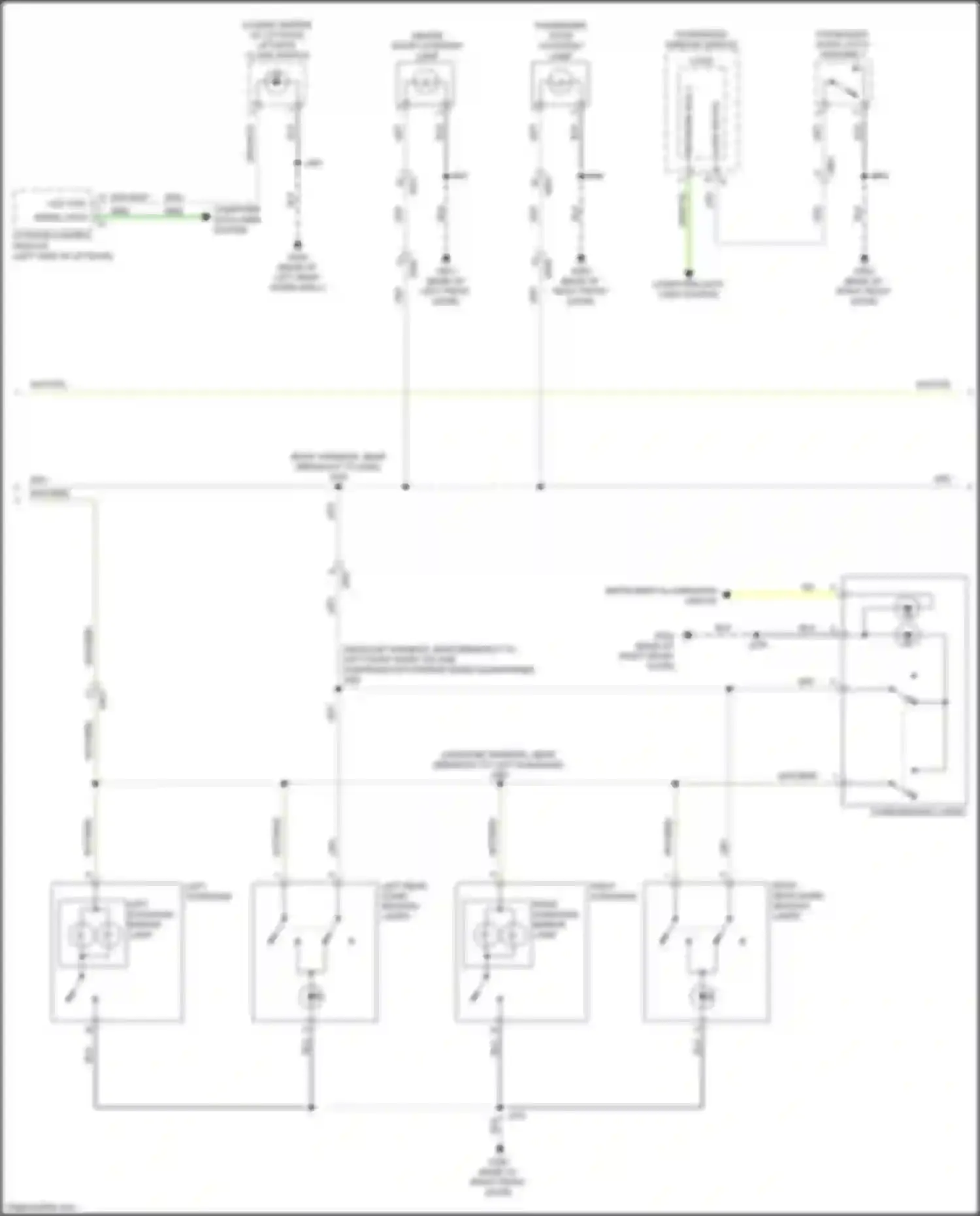 Wiring diagram right rear dome/ reading lamps for Buick Envision I (2016-2018) (1 of 2)