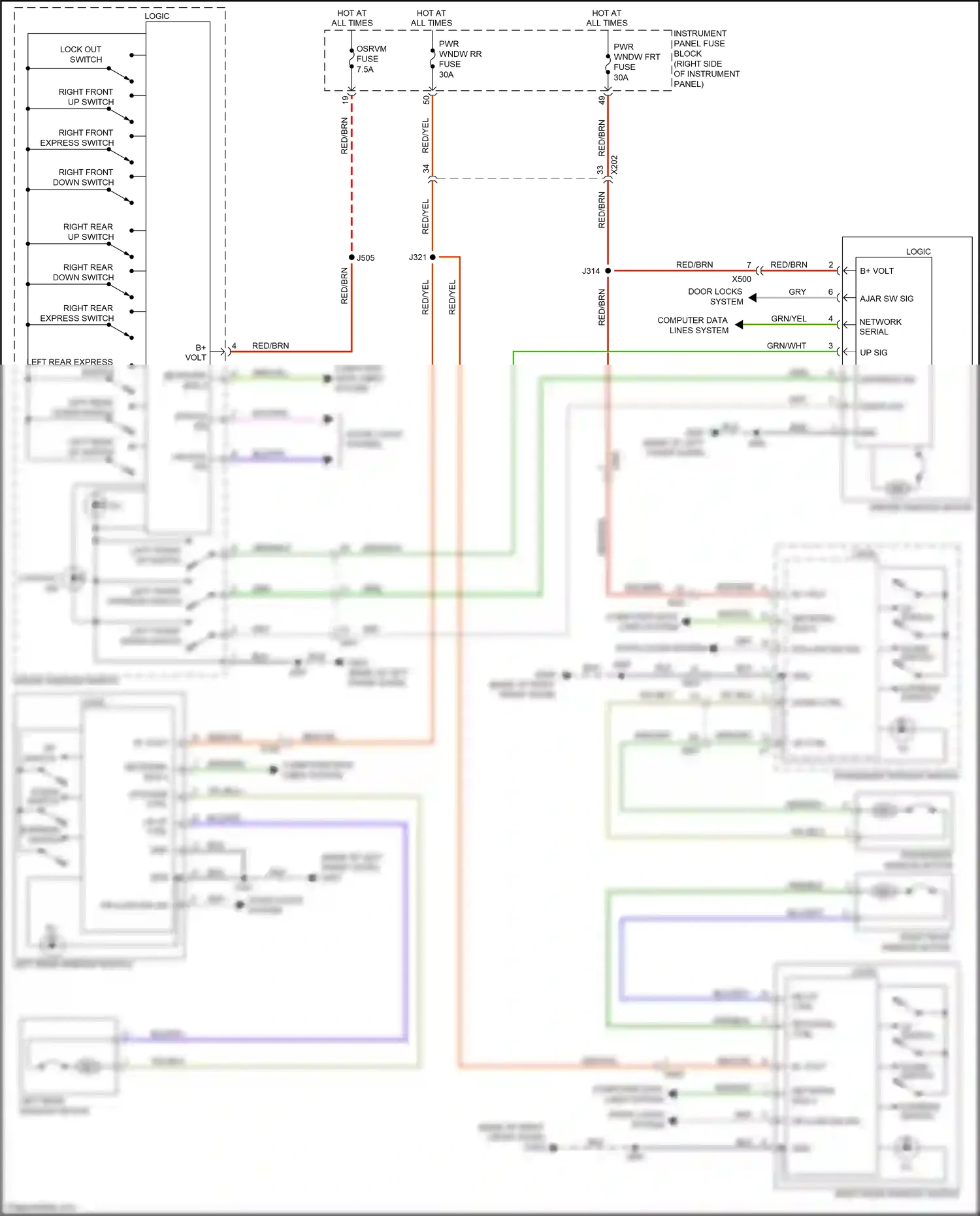 Buick Envision I (2016-2018) rr down ctrl wiring diagram  (1 of 1)
