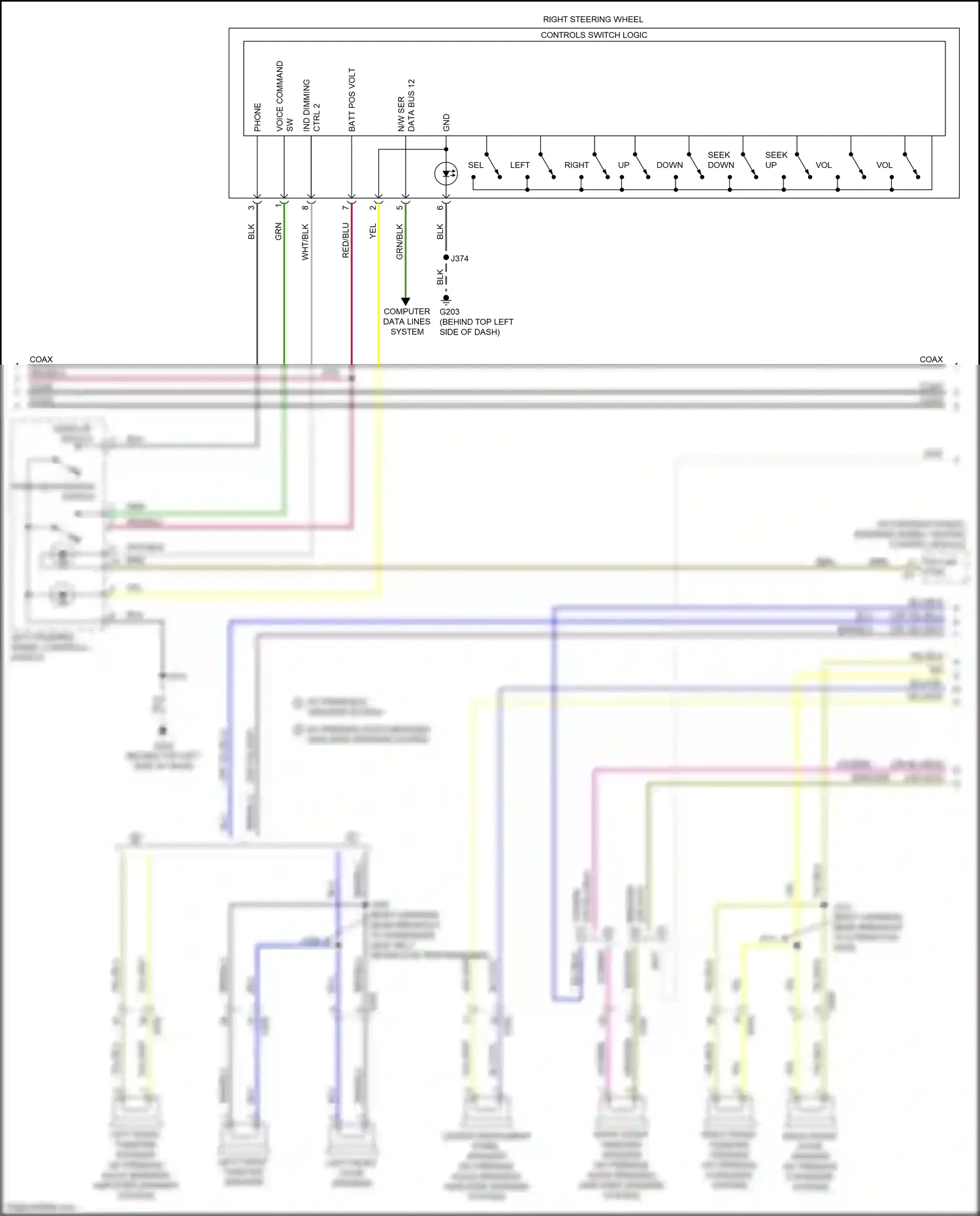 Buick Envision I (2016-2018) voice command wiring diagram  (1 of 2)