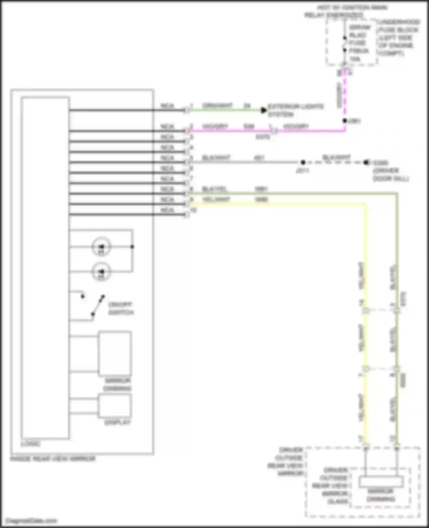 Envista Buick I (2022-2024): Electrochromic mirror circuit