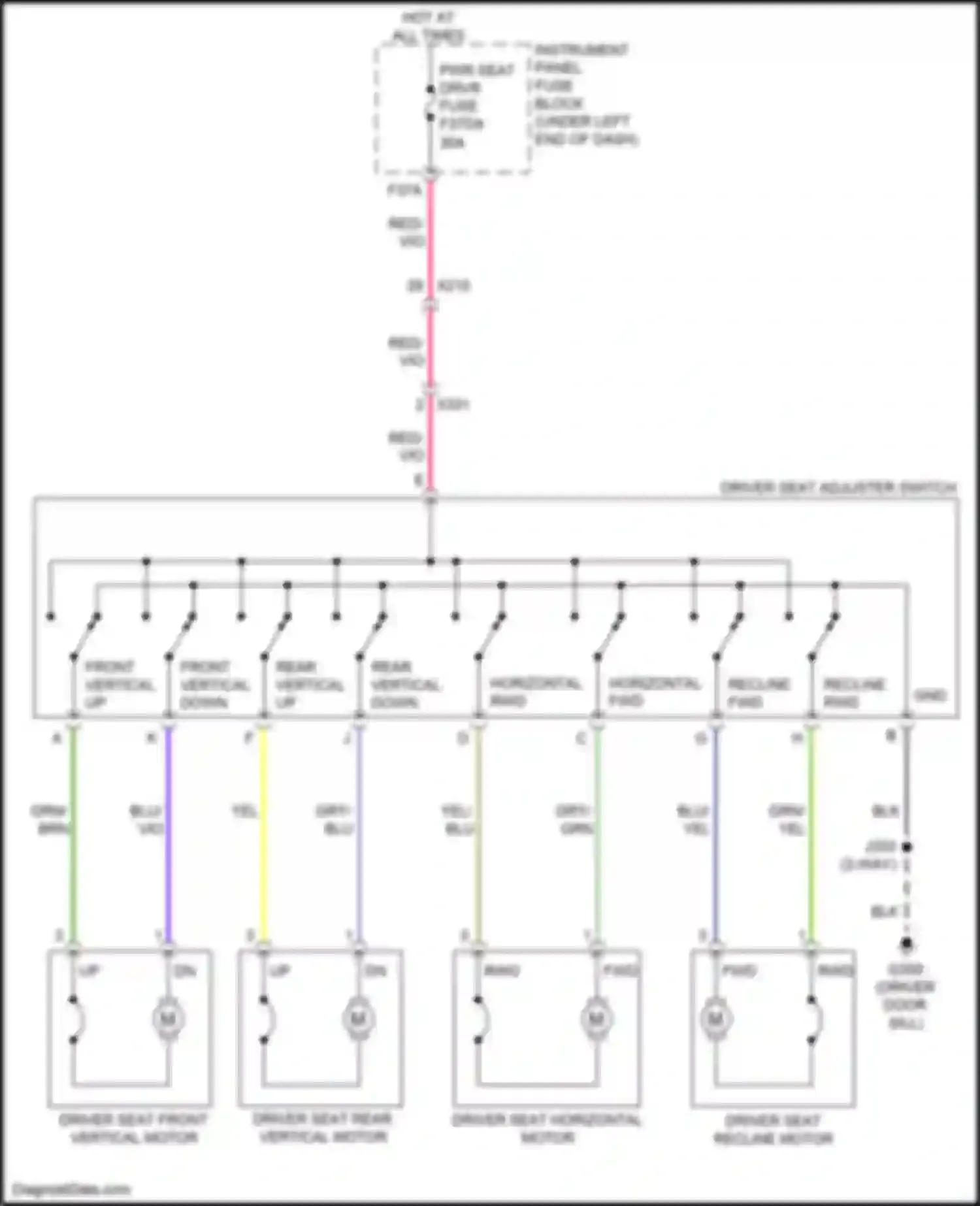 Envista Buick I (2022-2024): Driver power seat circuit