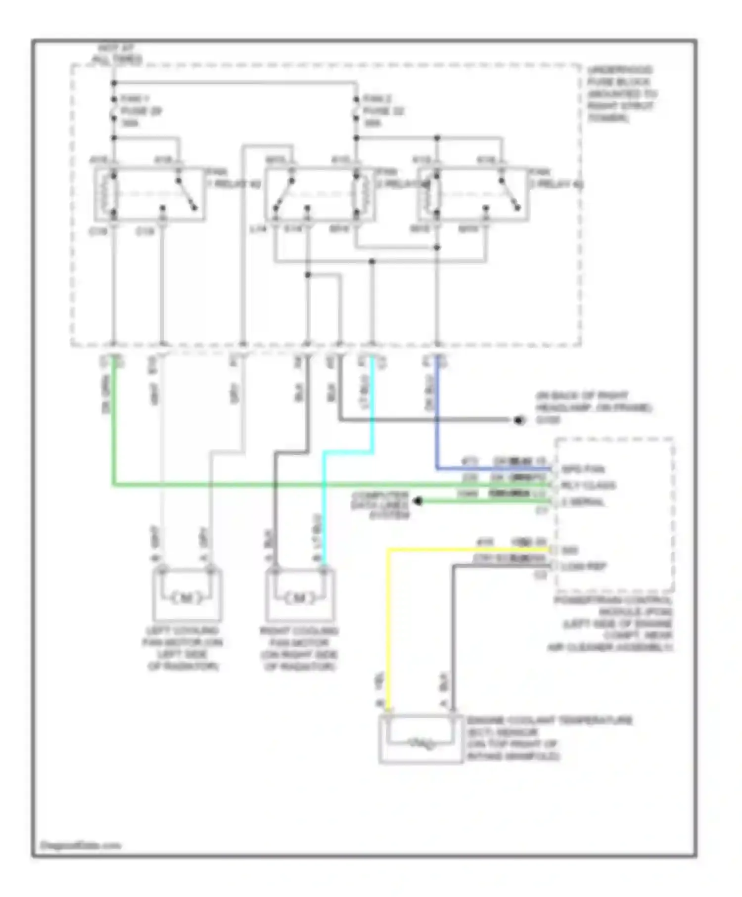 LaCrosse Buick I (2004-2009): 3.8l vin 2, cooling fan circuit
