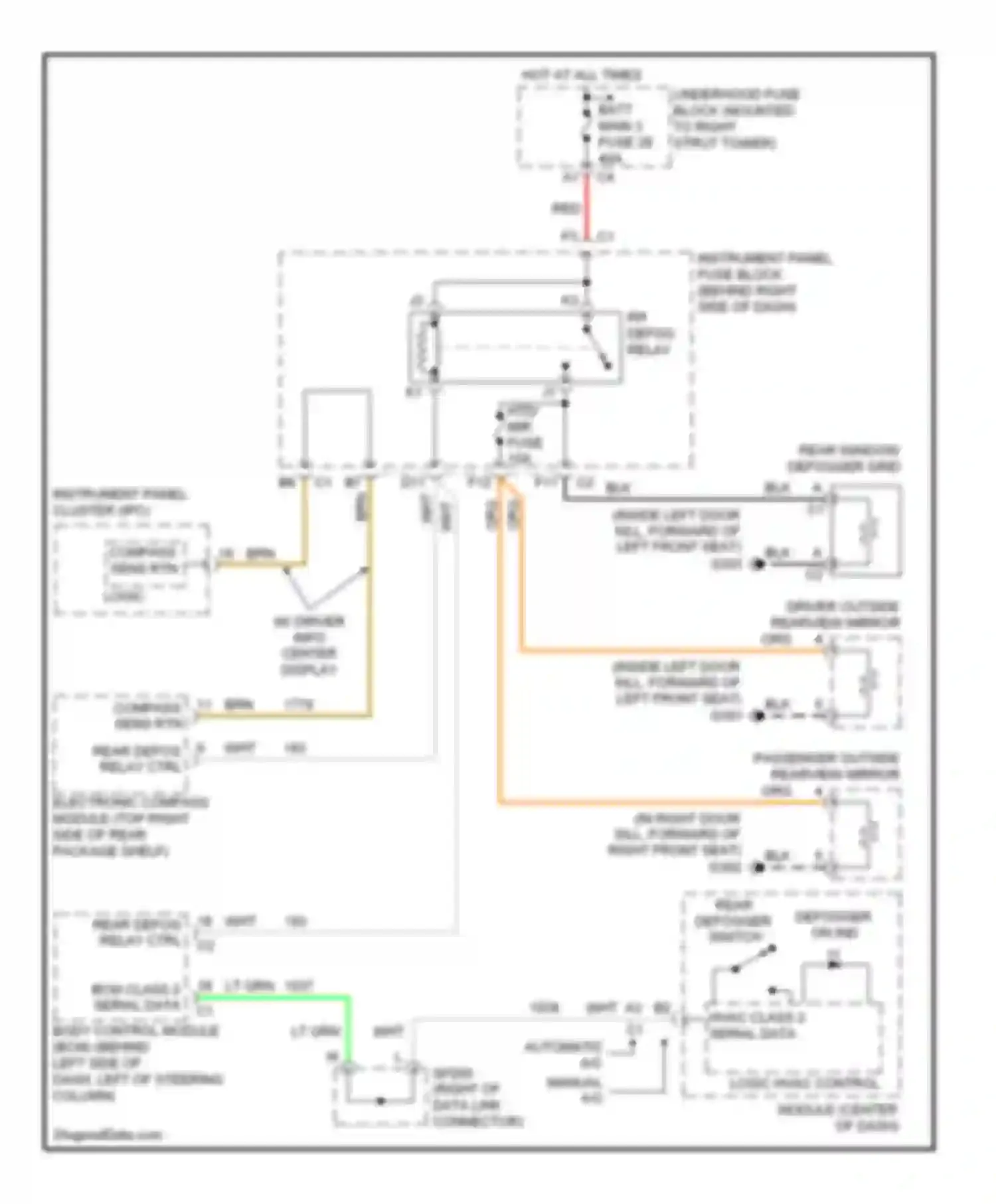 LaCrosse Buick I (2004-2009): Defoggers circuit