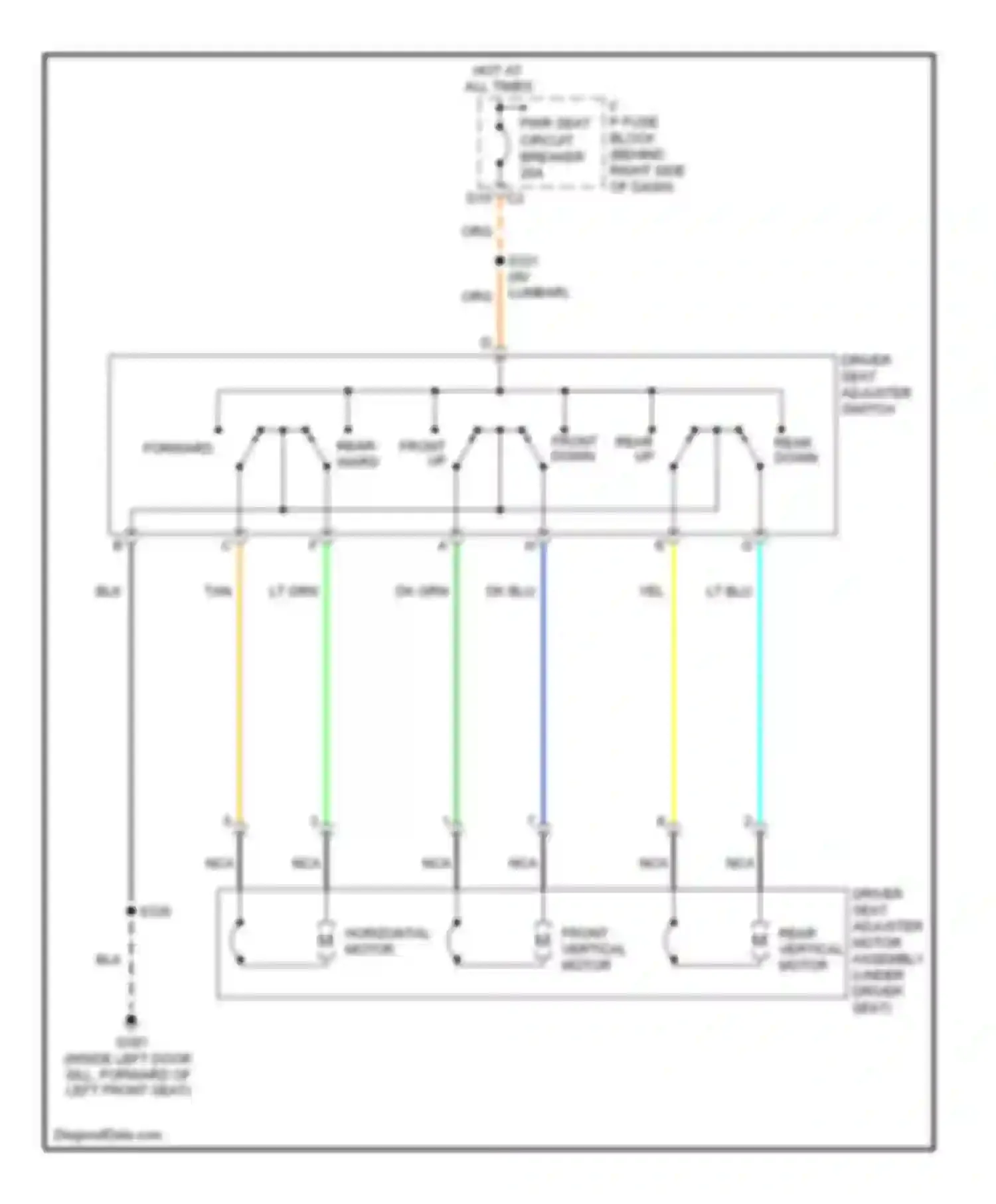 LaCrosse Buick I (2004-2009): Driver power seat circuit