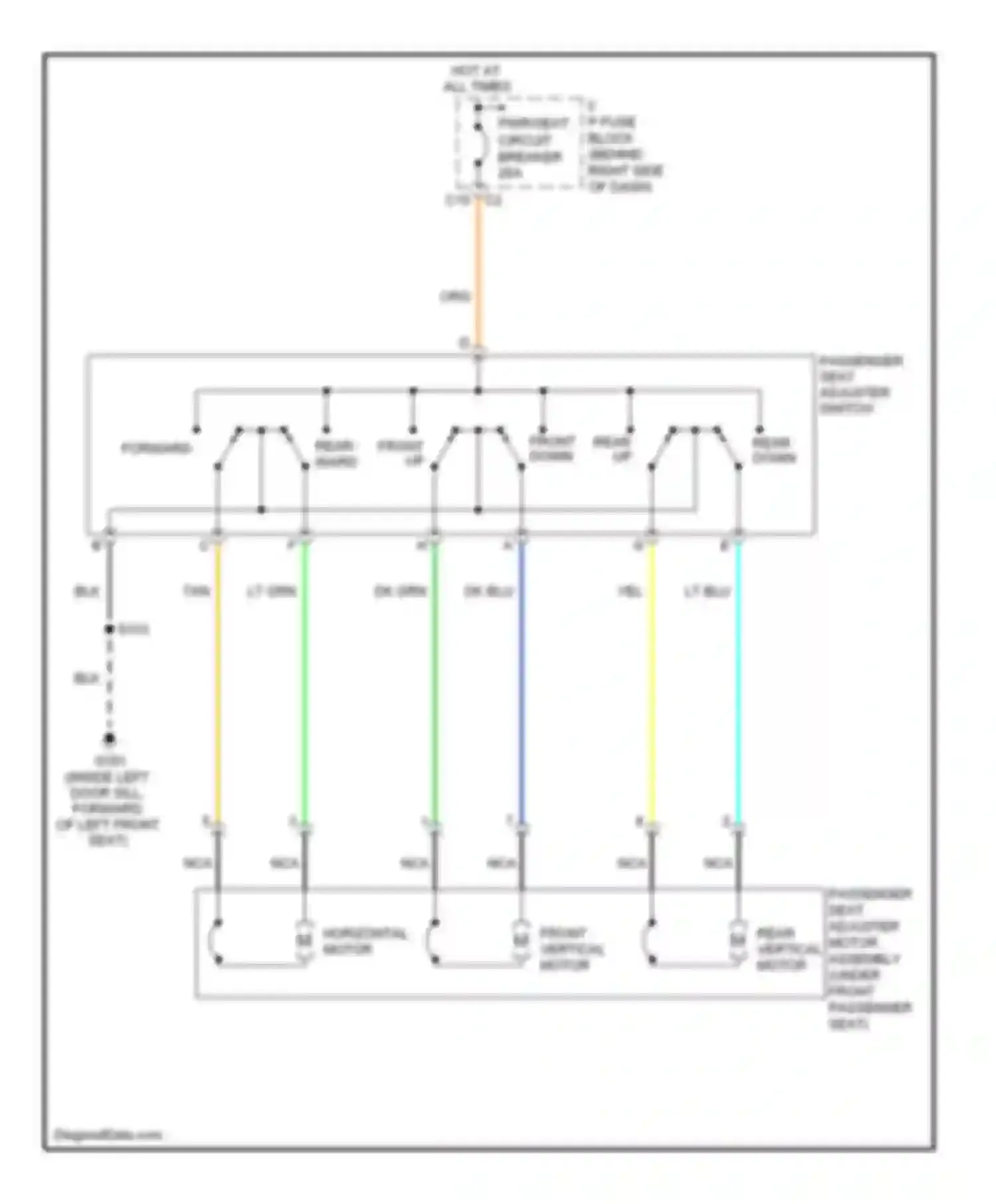 LaCrosse Buick I (2004-2009): Passenger"s power seat circuit