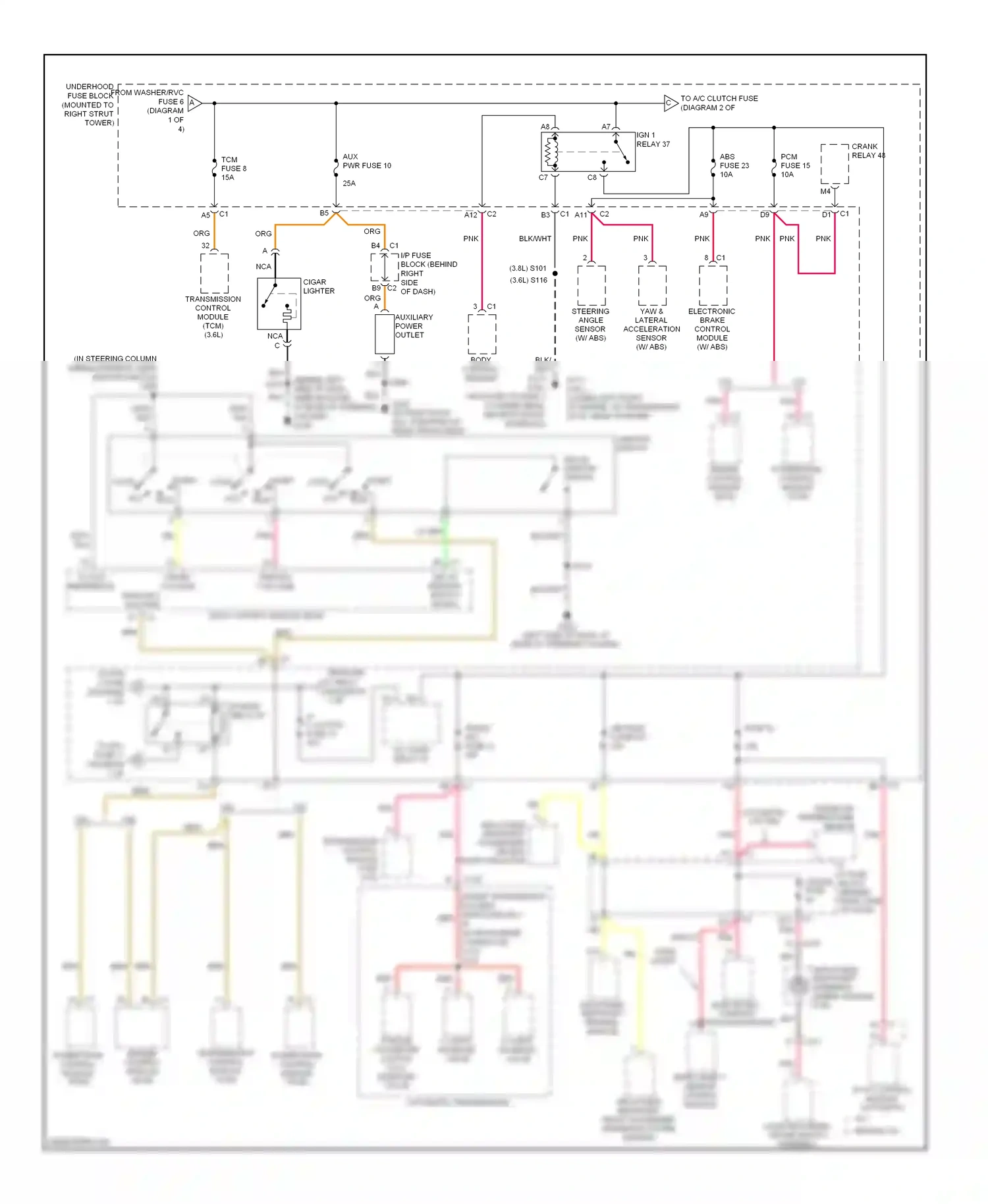 Buick LaCrosse I (2004-2009) engine powertrain control control module module (ecm) (pcm) wiring diagram  (1 of 1)