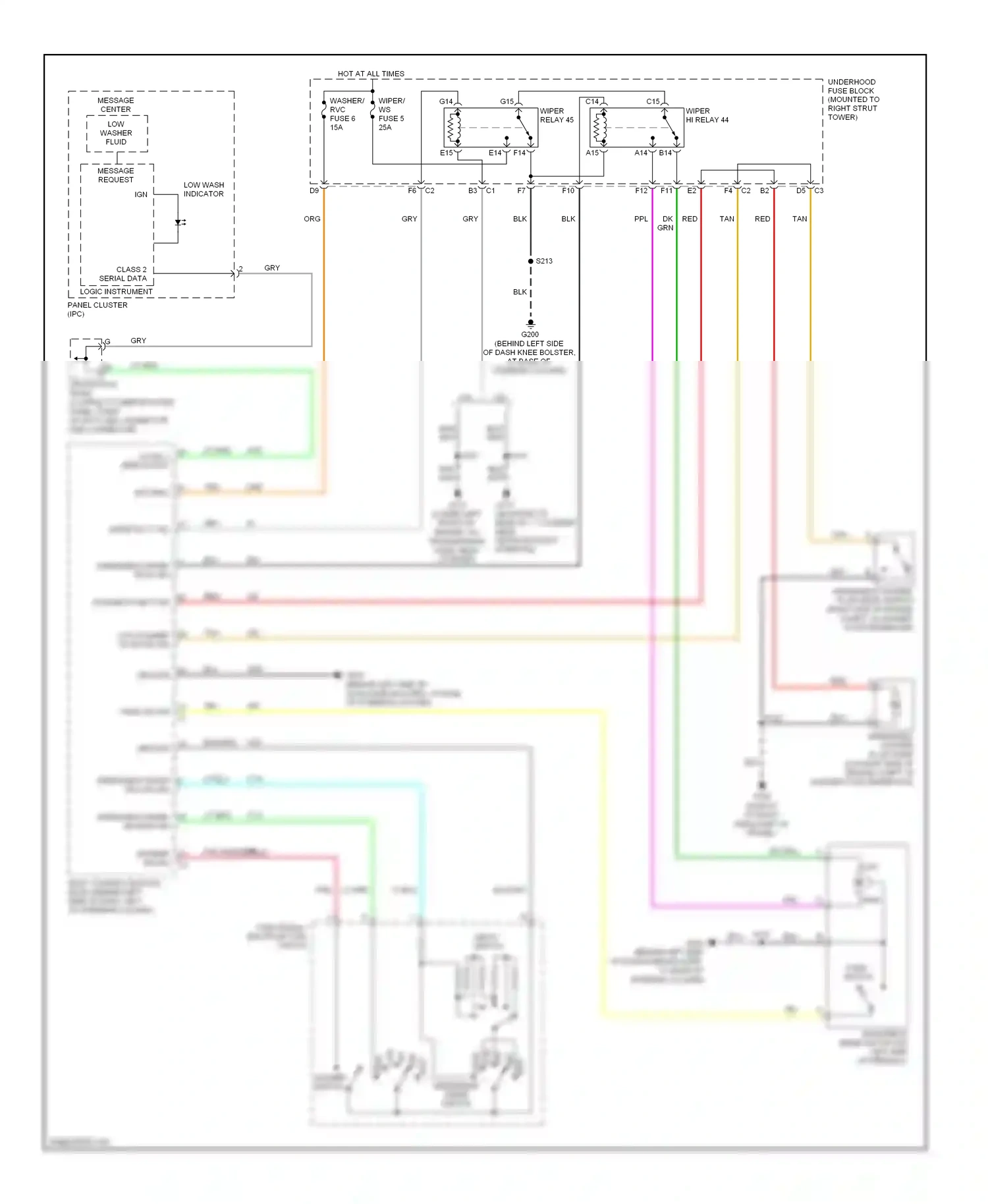 Buick LaCrosse I (2004-2009) low wash indicator wiring diagram  (1 of 1)