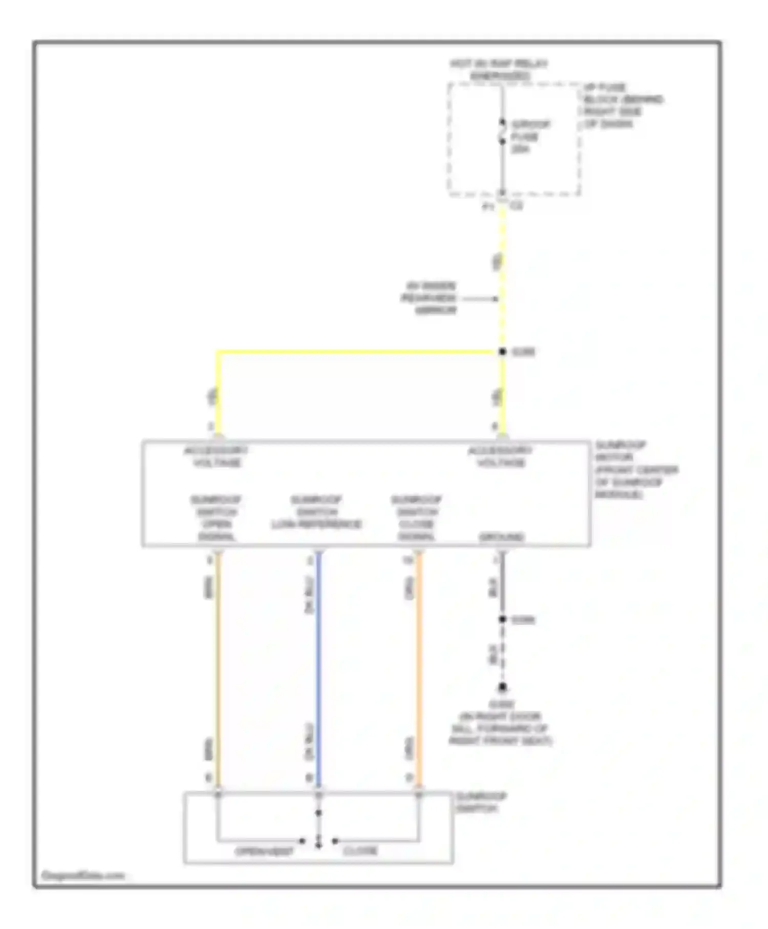 Wiring diagram sunroof switch low reference for Buick LaCrosse I (2004-2009) (1 of 1)