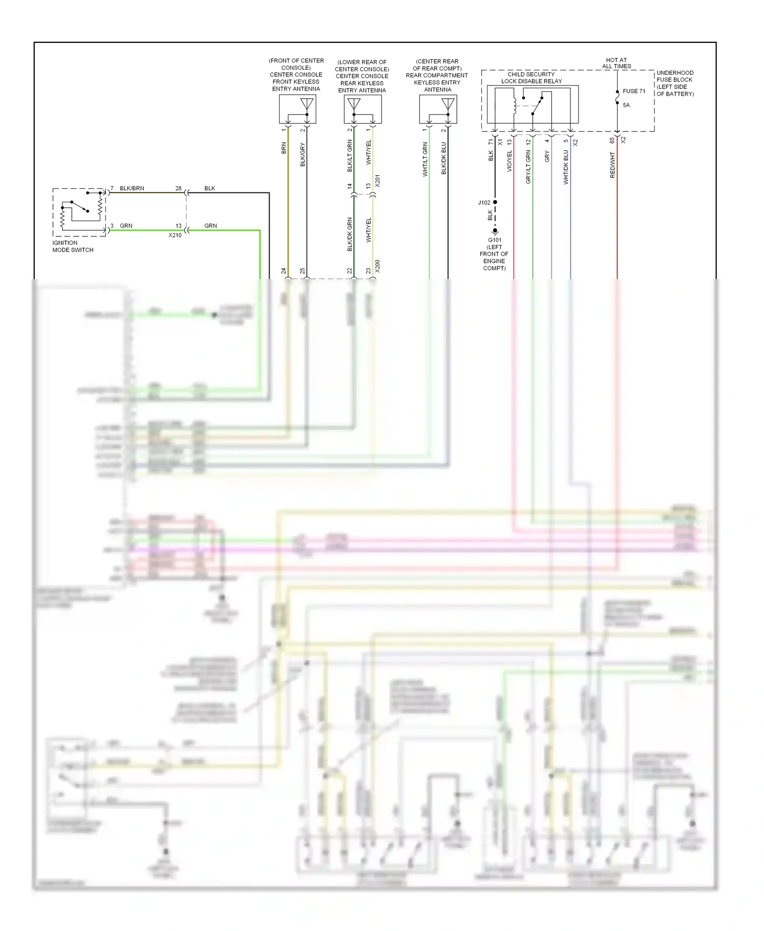 Buick LaCrosse II facelift (2013-2016) keyless entry control module (right kick panel) wiring diagram  (2 of 5)