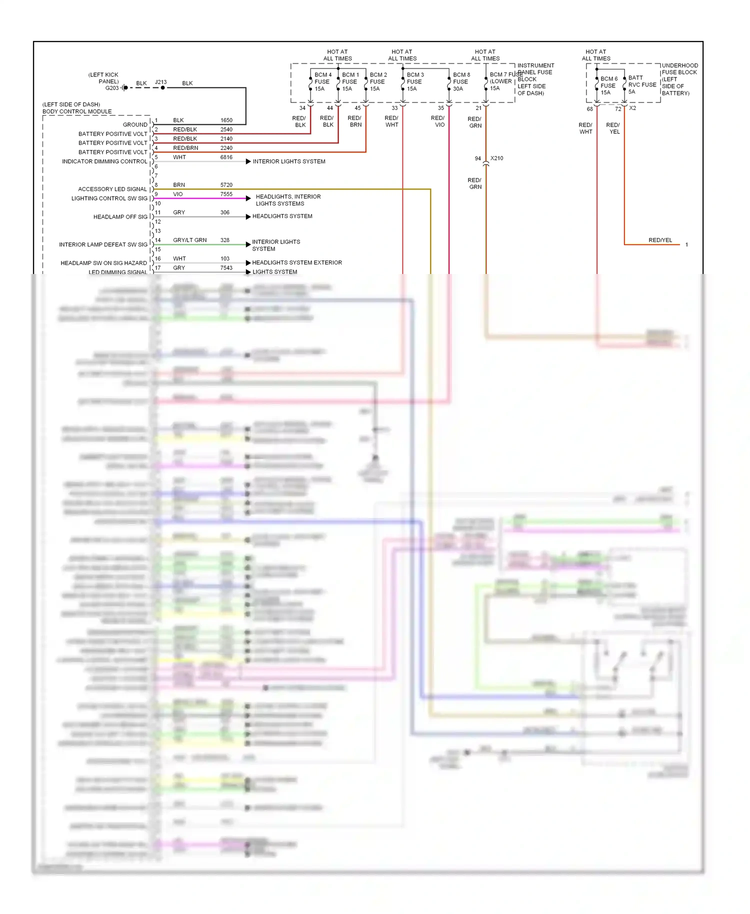 Buick LaCrosse II facelift (2013-2016) keyless entry control module (right kick panel) wiring diagram  (1 of 5)