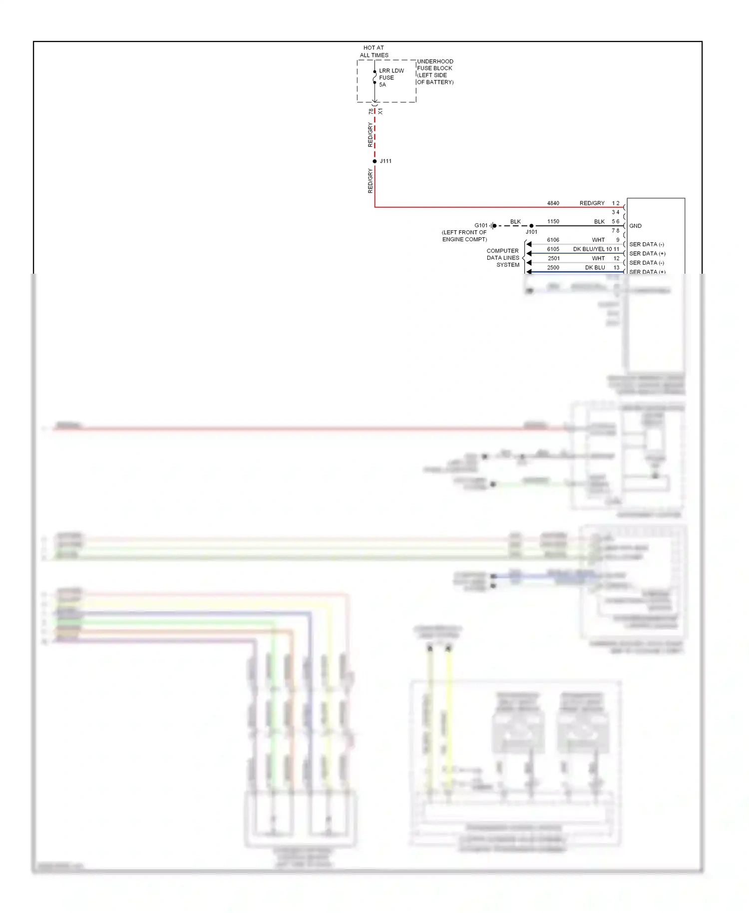 Buick LaCrosse II facelift (2013-2016) ser data (-) ser data (+) ser data (-) ser data (+) wiring diagram  (1 of 1)