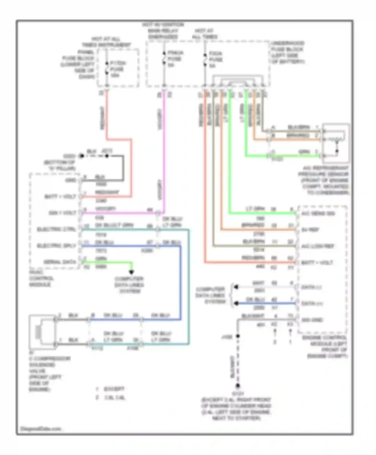 Wiring diagram a/c compressor solenoid valve for Buick LaCrosse II (2009-2013) (2 of 2)