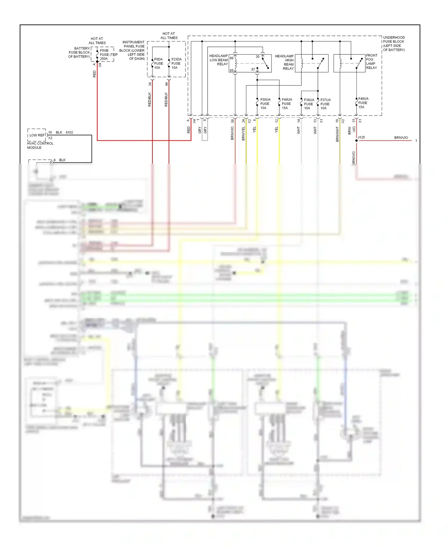 Wiring diagram dk blu/brn for Buick LaCrosse II (2009-2013) (1 of 3)