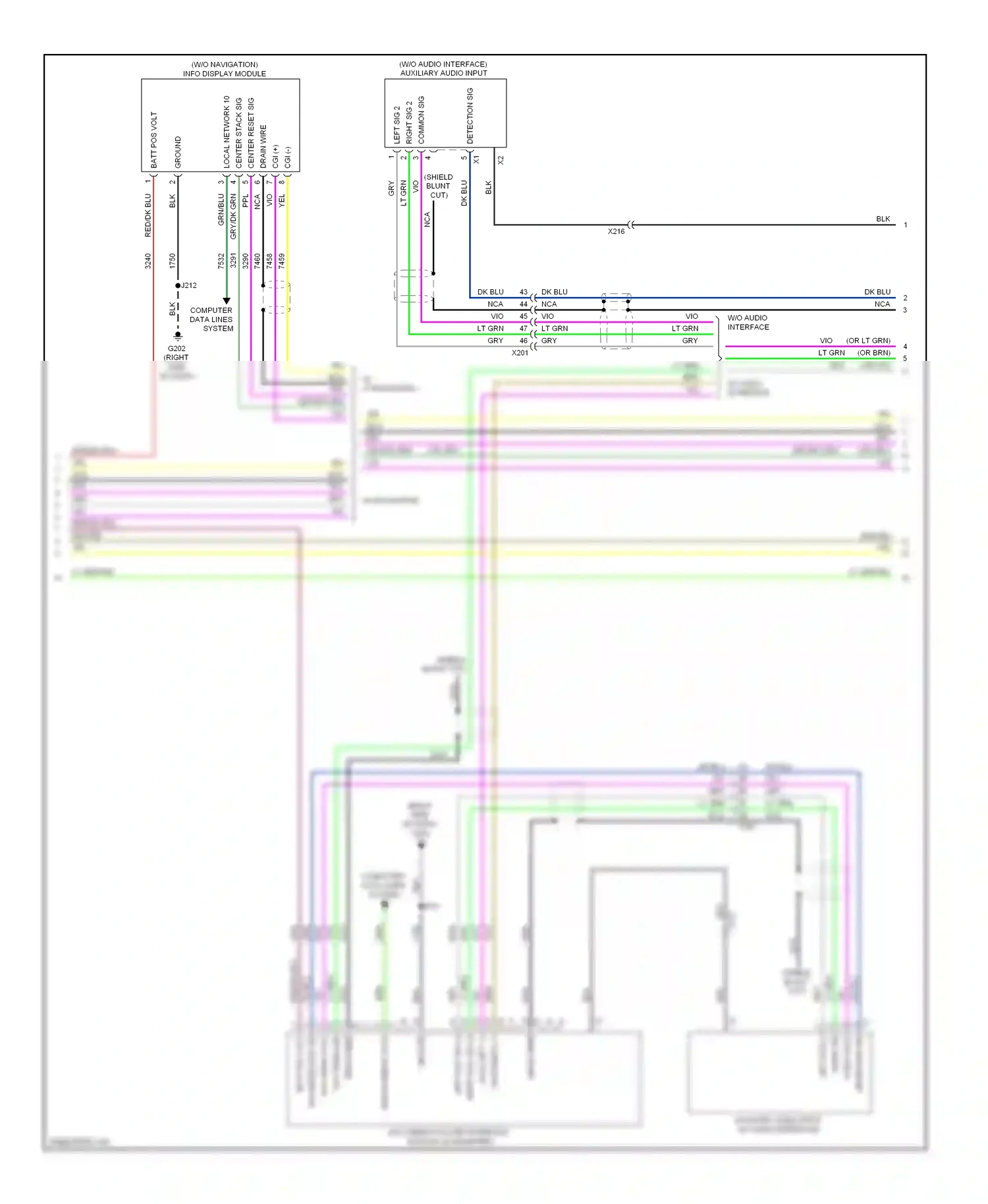 Buick LaCrosse II (2009-2013) multimedia player interface module (w/ equipped) wiring diagram  (1 of 2)