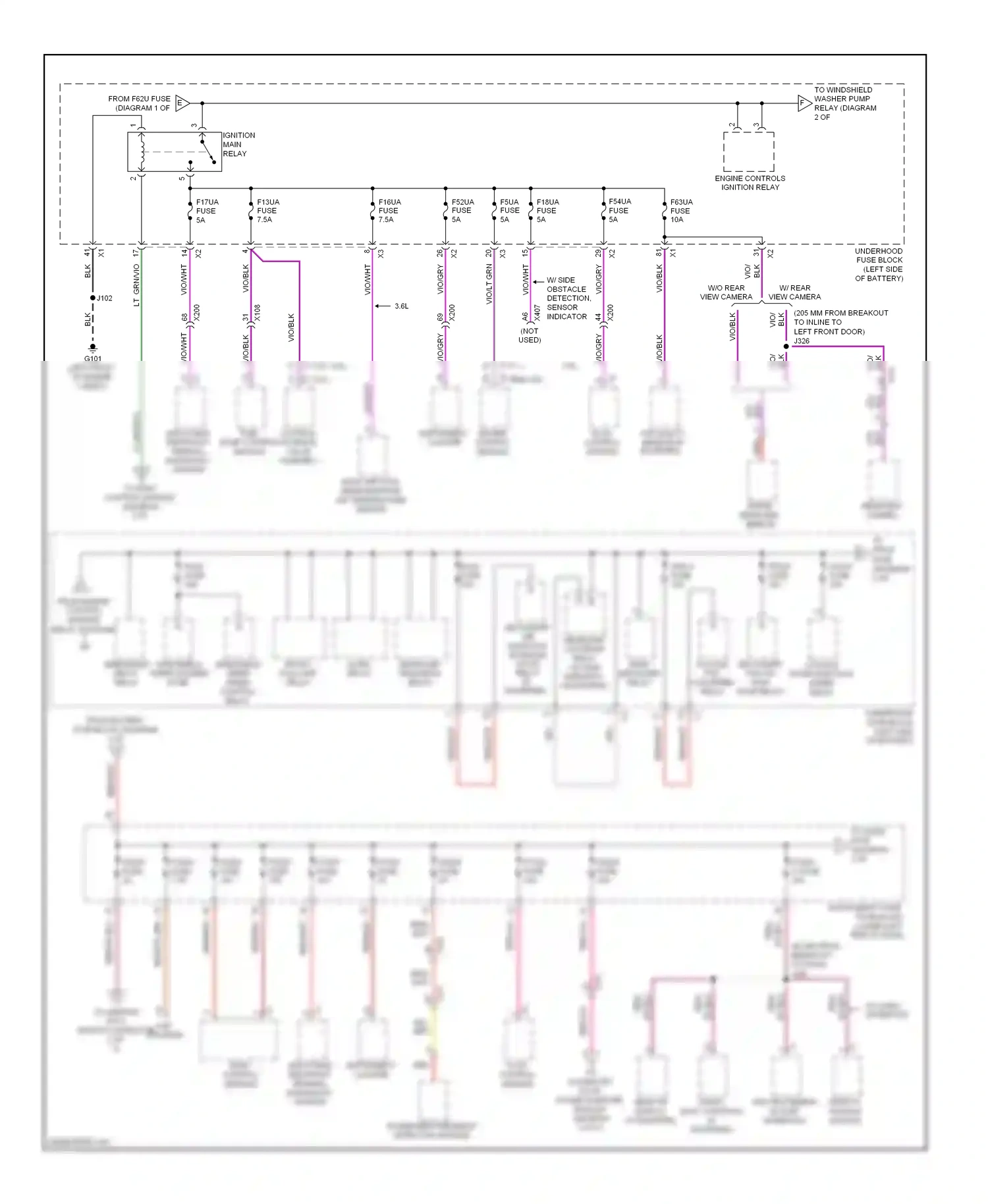 Buick LaCrosse II (2009-2013) red/vio wiring diagram  (12 of 21)