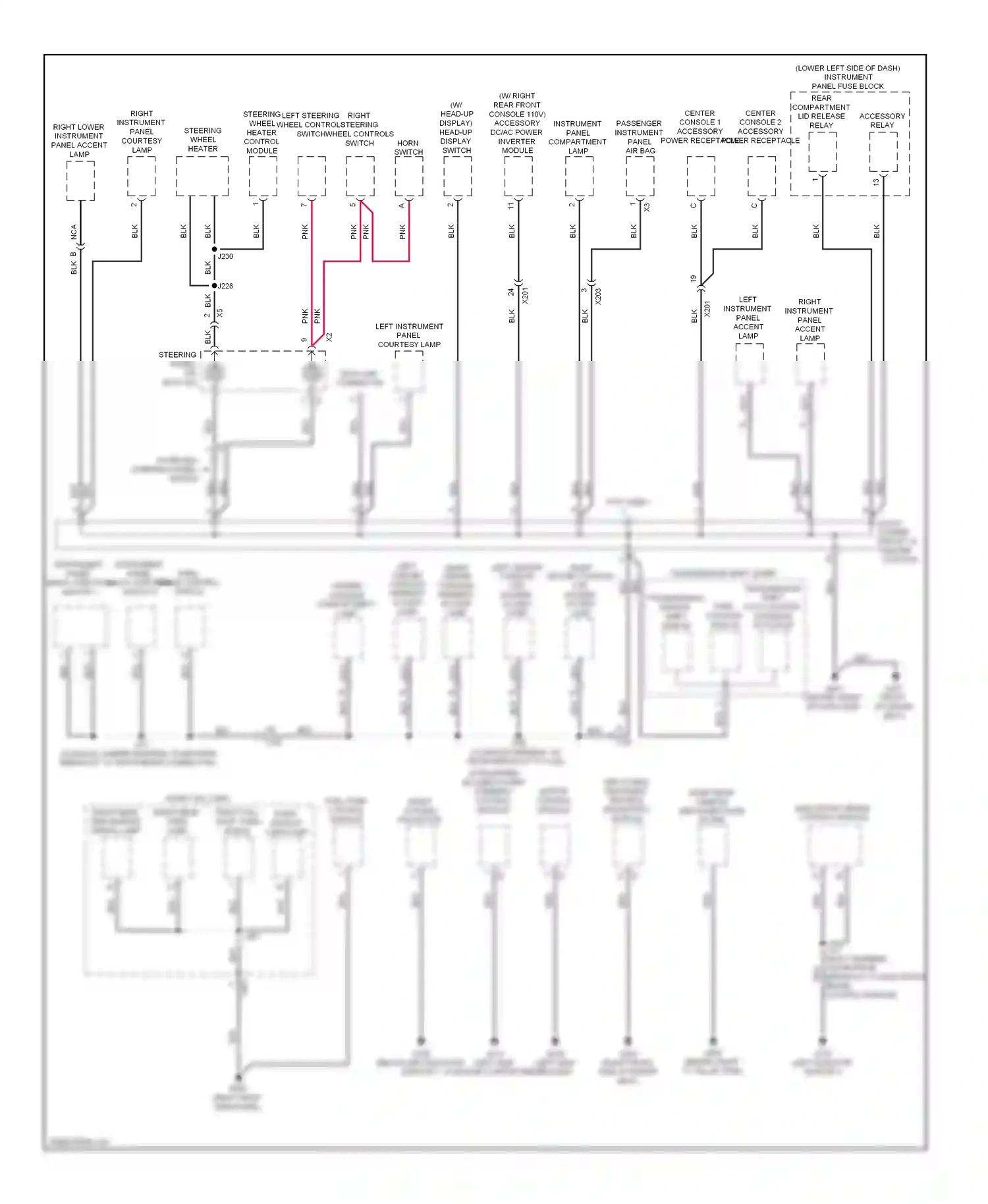 Buick LaCrosse II (2009-2013) right instrument panel courtesy lamp wiring diagram  (1 of 1)