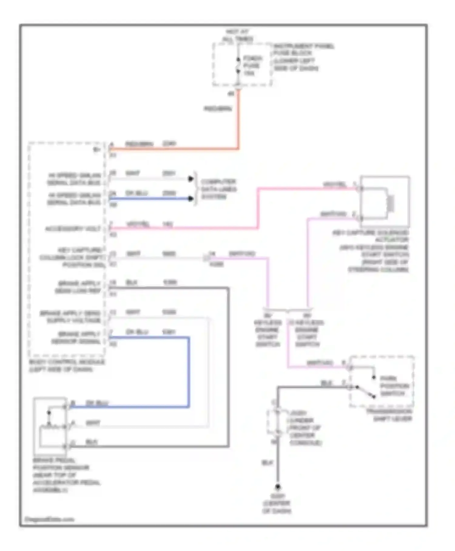 Wiring diagram w/o keyless engine for Buick LaCrosse II (2009-2013) (1 of 1)